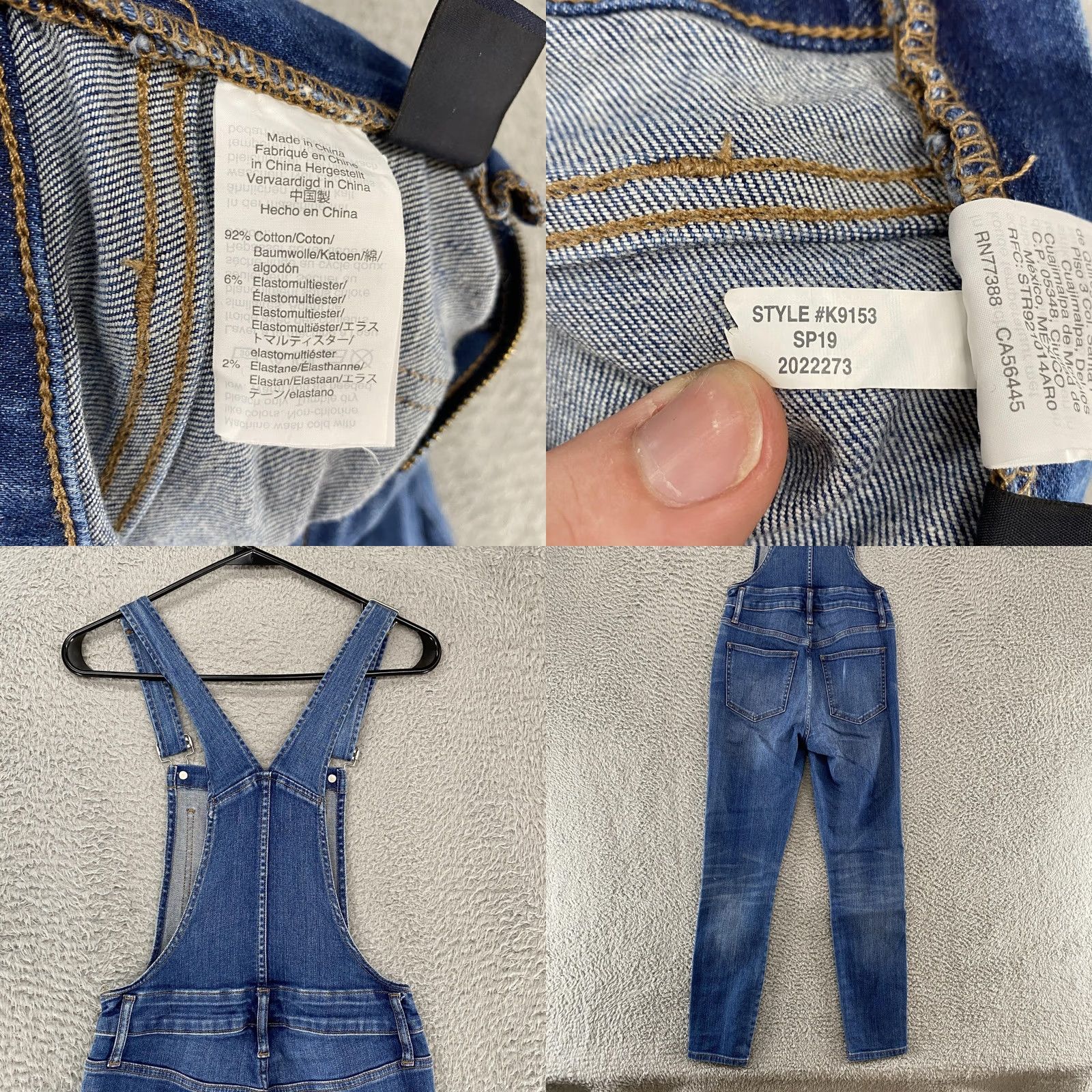 Madewell Madewell Overalls Womens XS Denim Blue Skinny Stretch Pockets Cotton Polyester Spandex Denim One-Piece Size 26" / US 2 / IT 38 - 8 Thumbnail