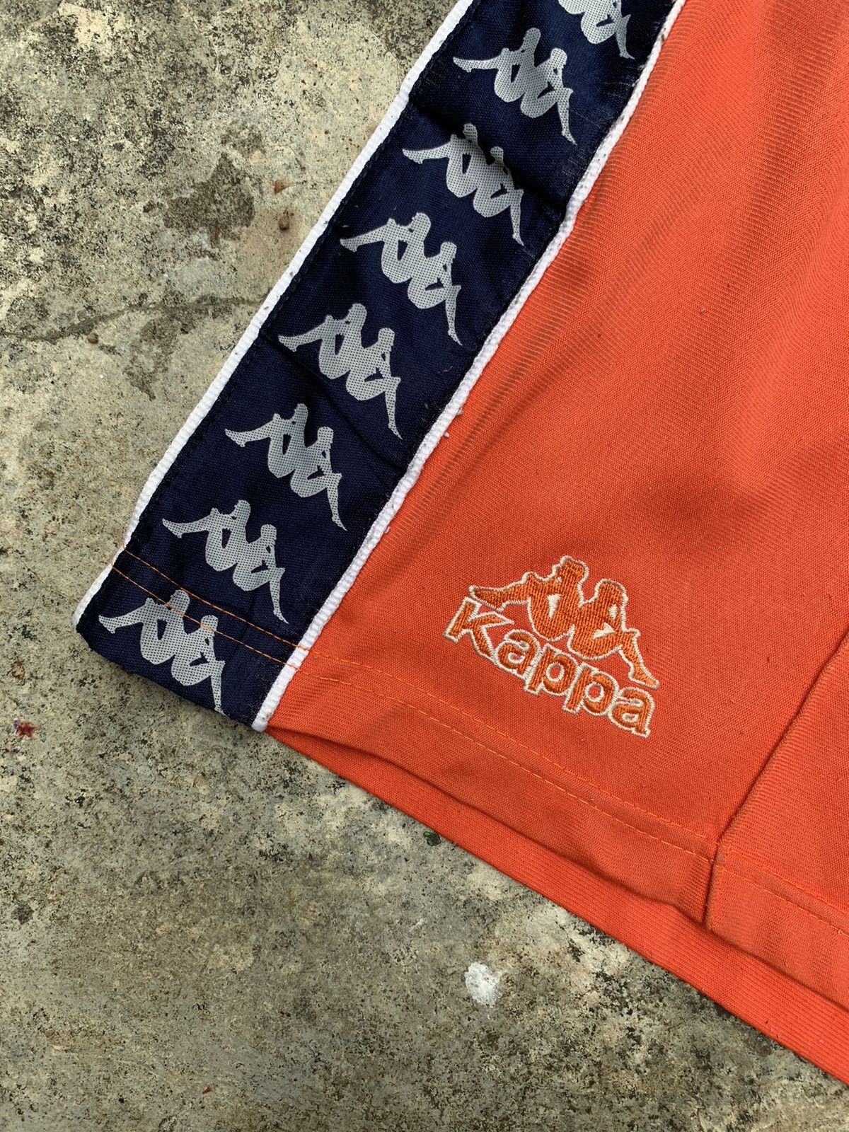 Kappa × Vintage Vintage 90s Kappa Taped Orange Shorts Size US 37 - 2 Thumbnail