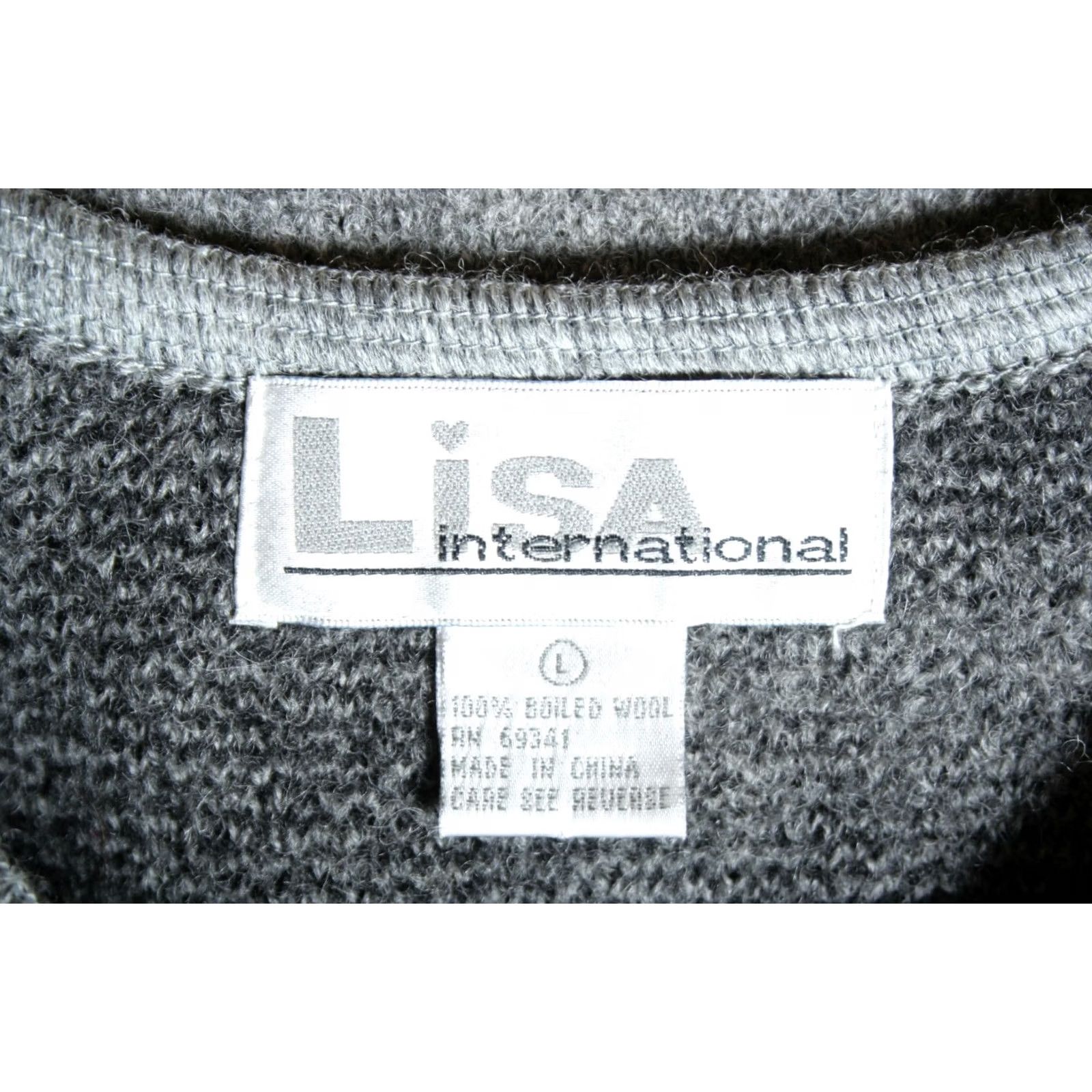Vintage VINTAGE Lisa International Gray Moose Motif 100% Boiled Wool Vest L Women Jacket? No, Vest 100% Wool Gray Moose Motif Womens L Size L / US 10 / IT 46 - 7 Thumbnail