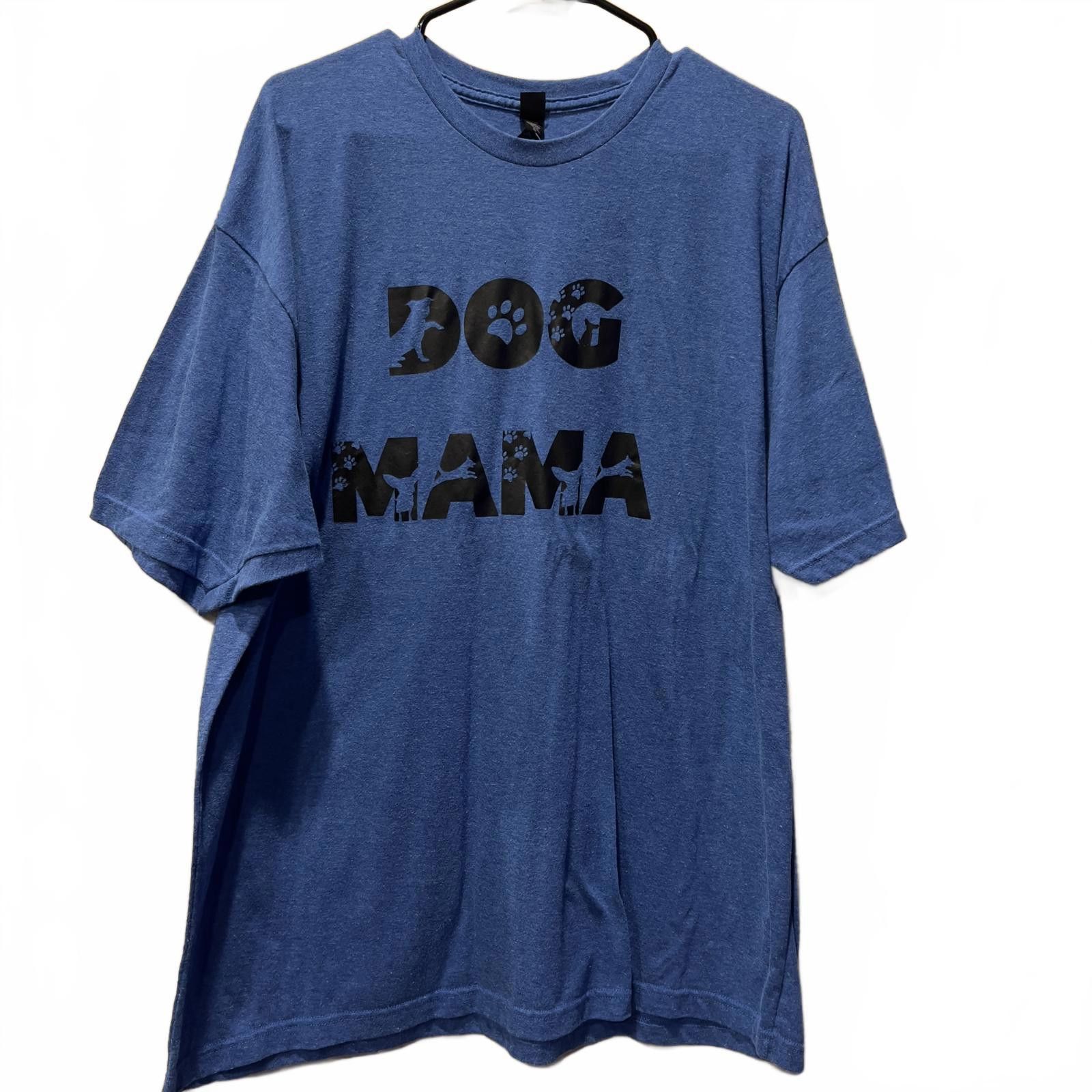 Tultex Blue 'Dog Mama' Graphic T-Shirt - Men's Casual Top Size US XXL / EU 58 / 5 - 1 Thumbnail