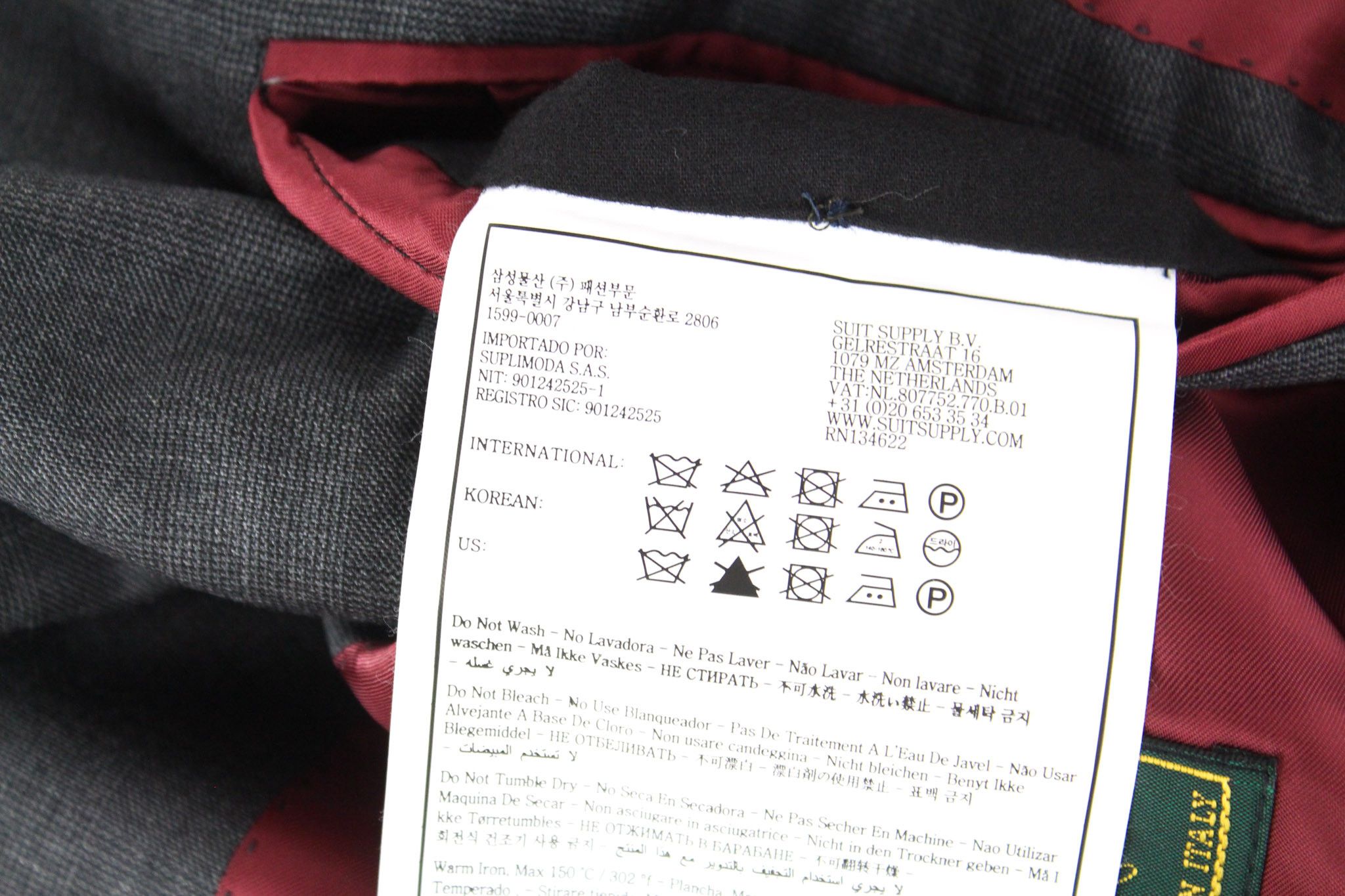 Suitsupply LA SPALLA UK44L Lined Wool Grey Suit 73583 Size 44L - 10 Thumbnail