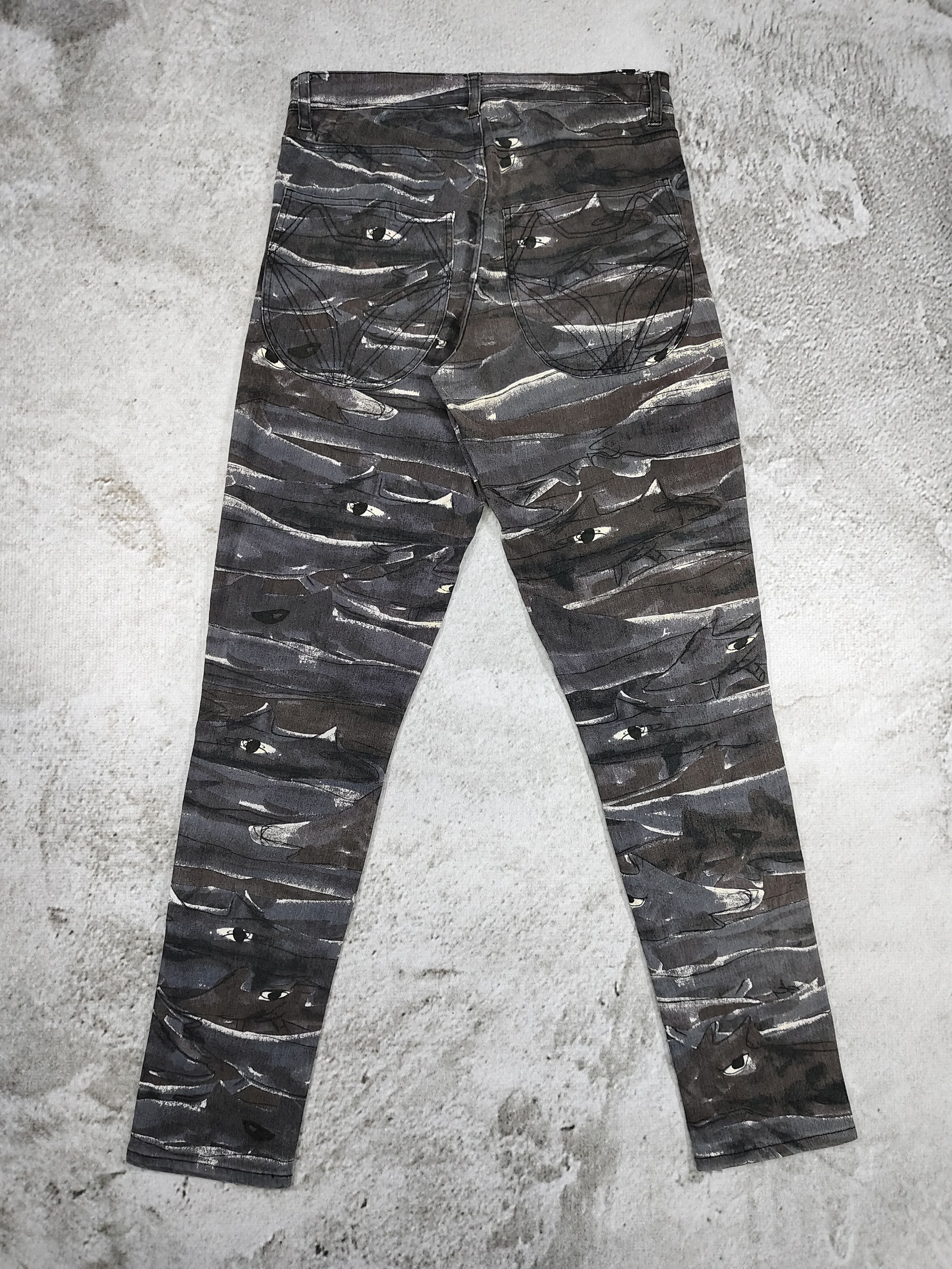 Tsumori Chisato Tsumori Chisato- Rare AOP Brushstroke Eyes Graphic Skinny Size 30" / US 8 / IT 44 - 3 Thumbnail