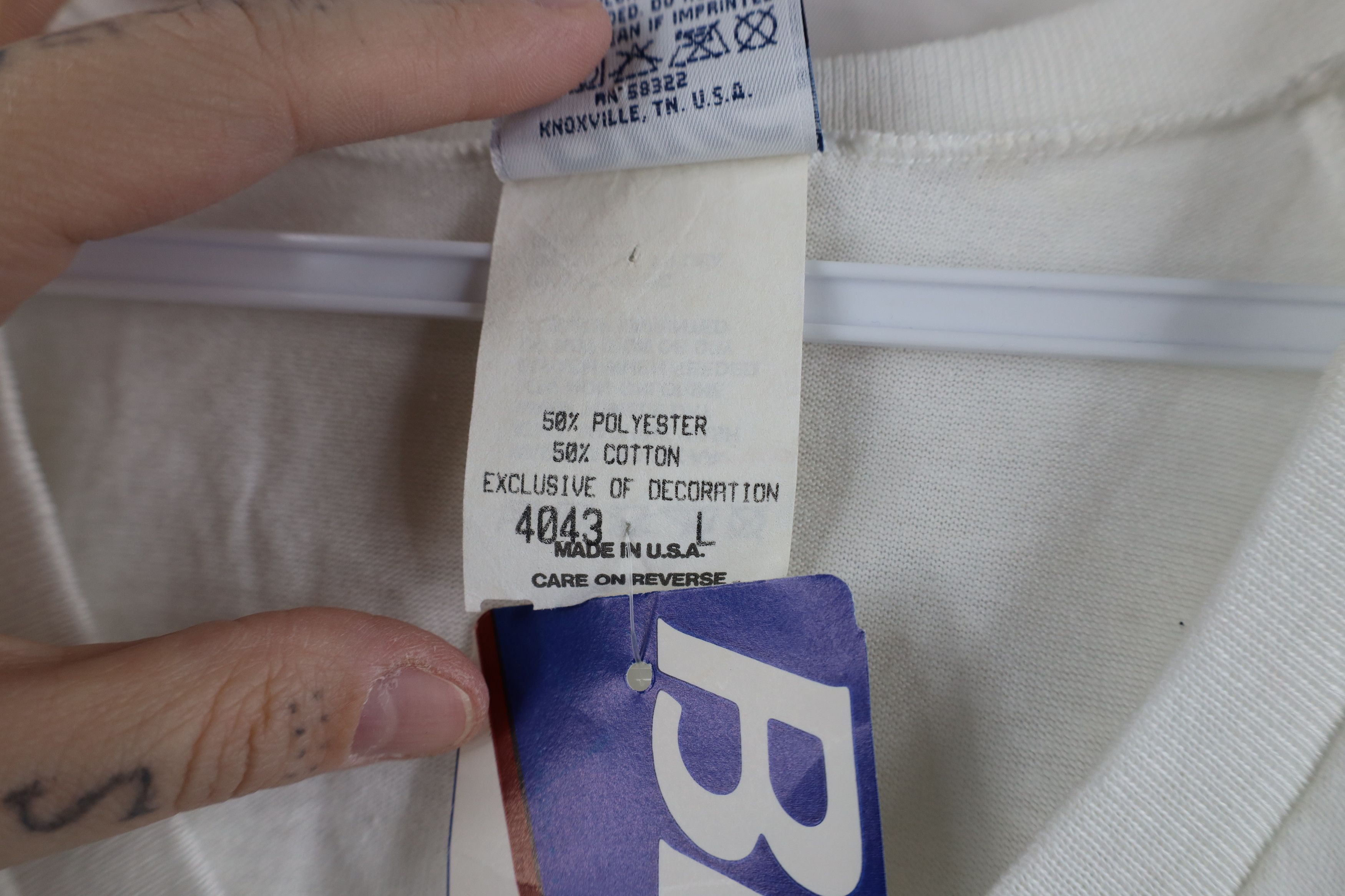 Vintage Deadstock Vintage 80s 90s Bike Henley T-Shirt White USA Size US L / EU 52-54 / 3 - 8 Thumbnail