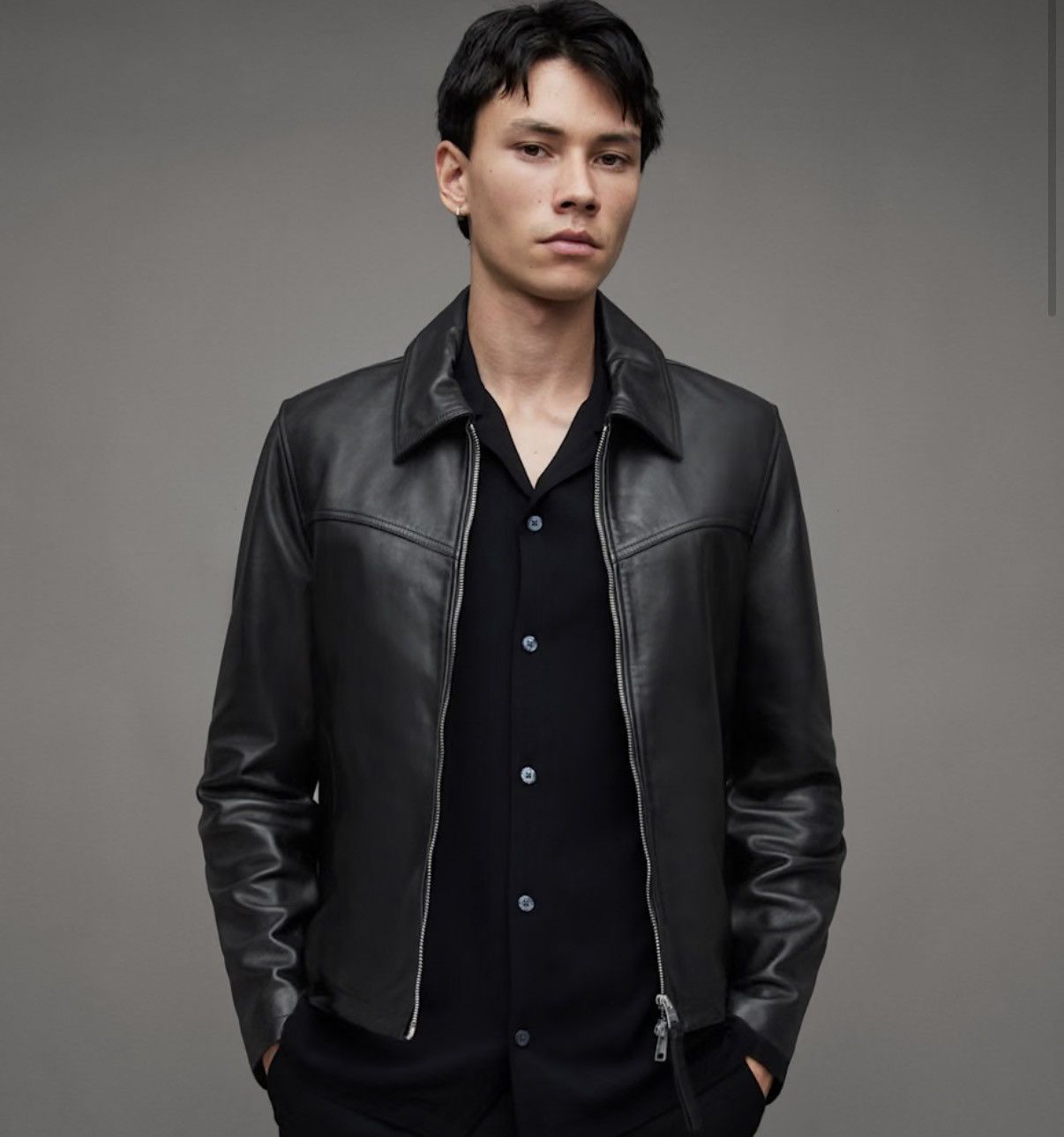Allsaints Allsaints - Tune cropped zip up leather jacket Size US XS / EU 42 / 0 - 3 Thumbnail
