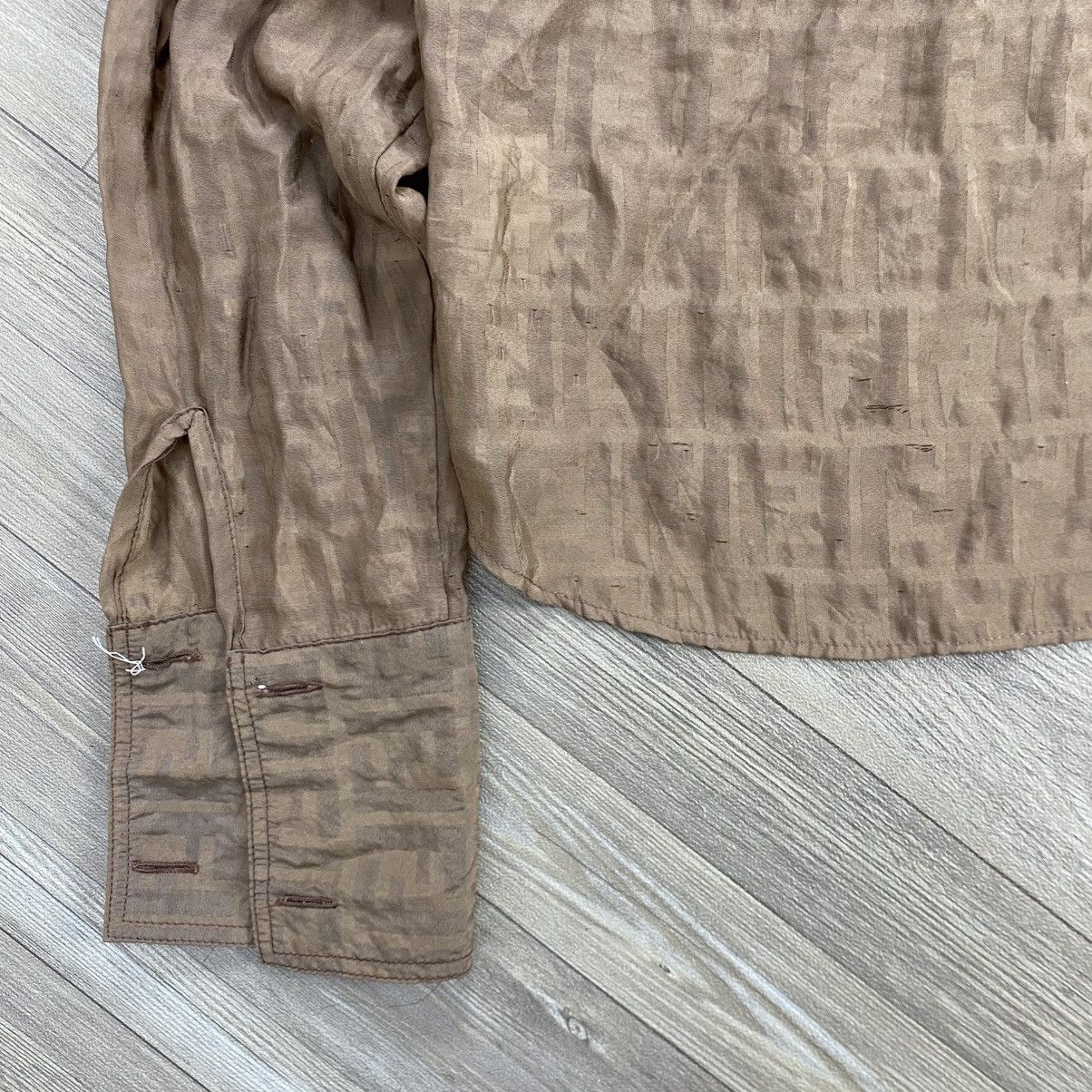 Fendi Vintage Fendi Monogram Distressed Transparent Shirt Luxury Size US M / EU 48-50 / 2 - 13 Thumbnail