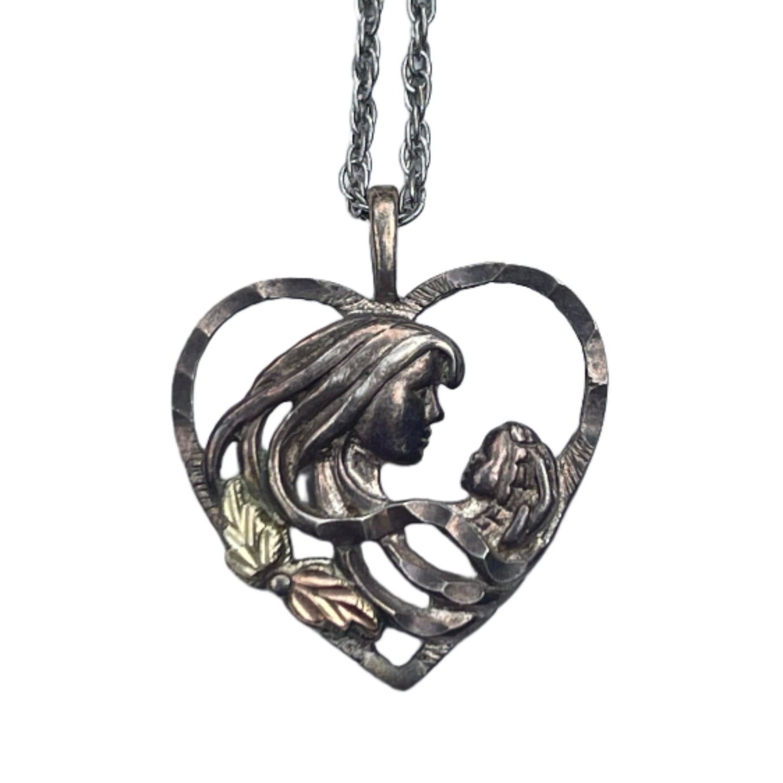 Vintage Signed Vintage 12k Gold and Sterling Silver Pendant Necklace Size ONE SIZE - 1 Thumbnail