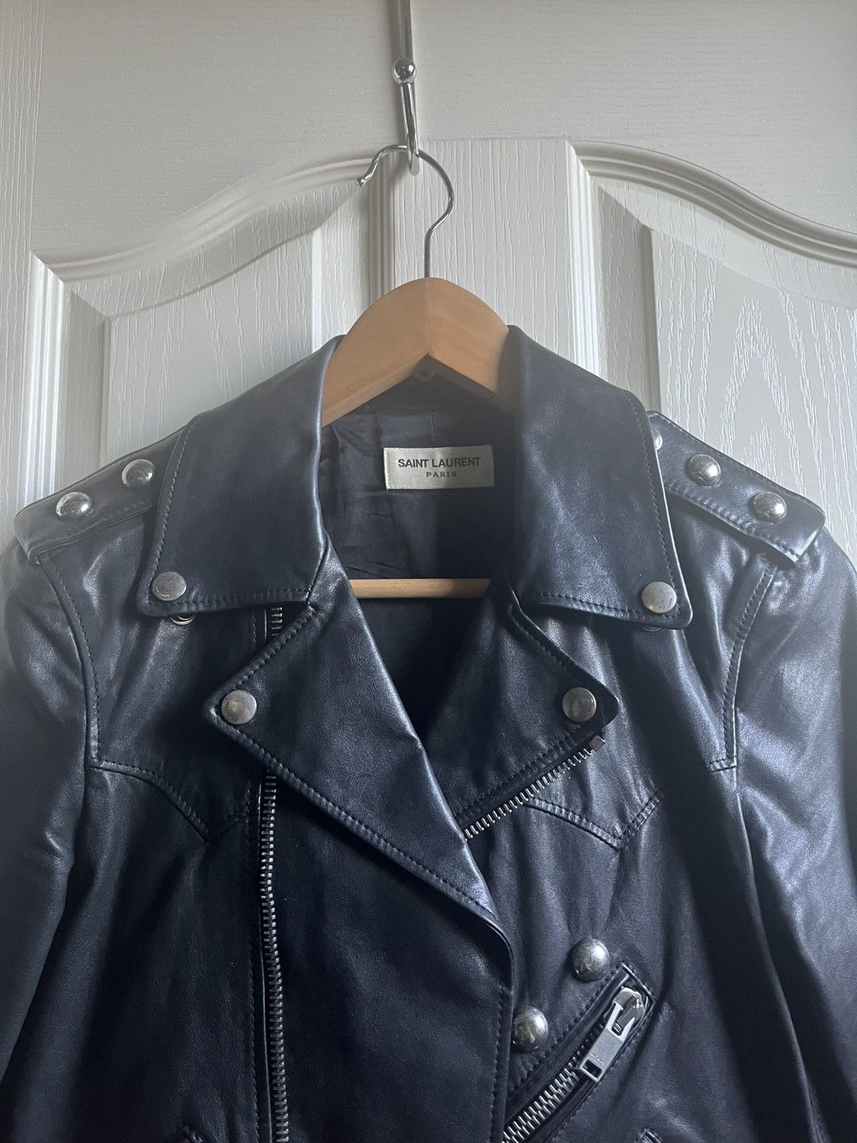 Saint Laurent Paris SS15 Pysch Rock Studded Leather Jacket Size US XXS / EU 40 - 2 Thumbnail