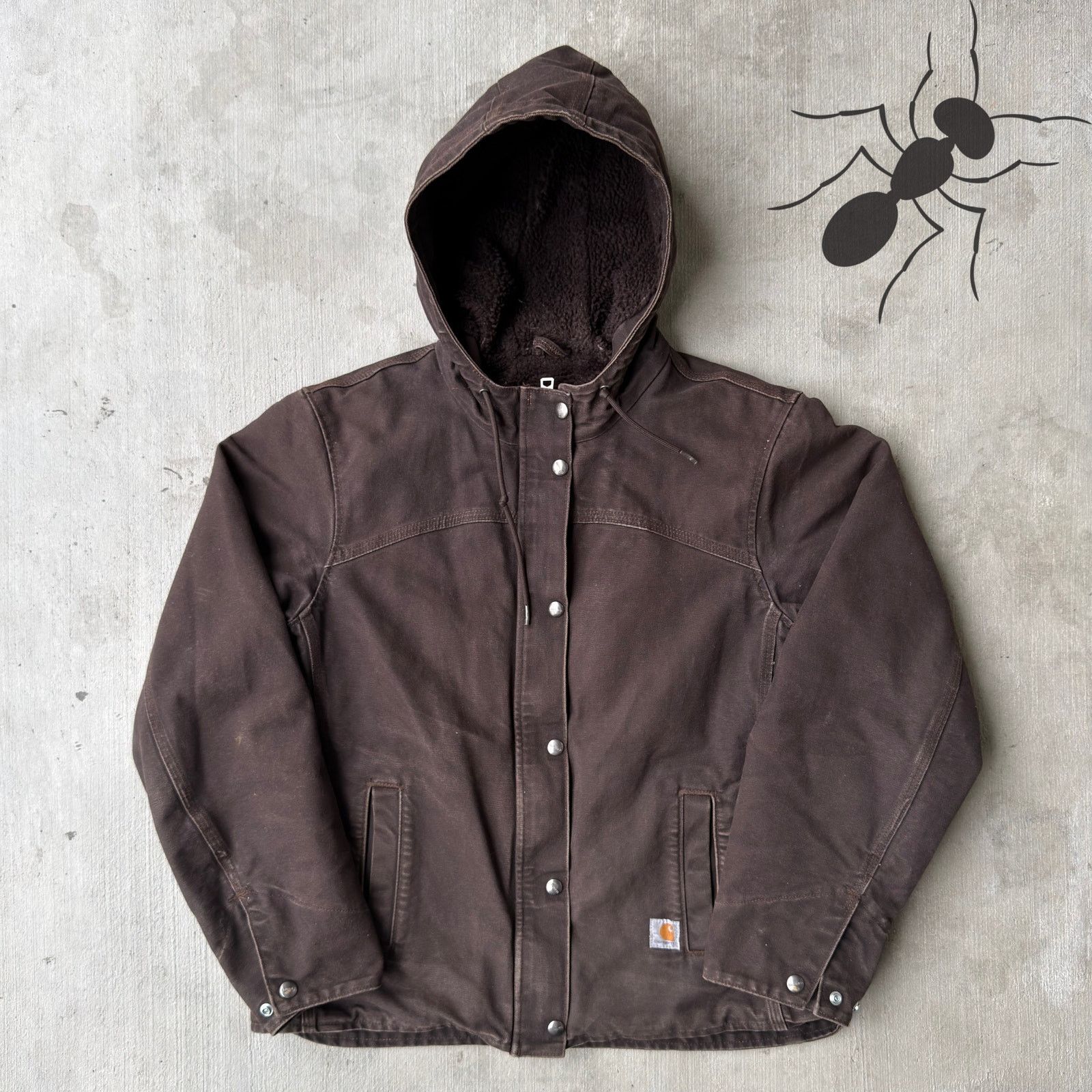 Vintage Y2K Carhartt DKB brown button up work wear jacket