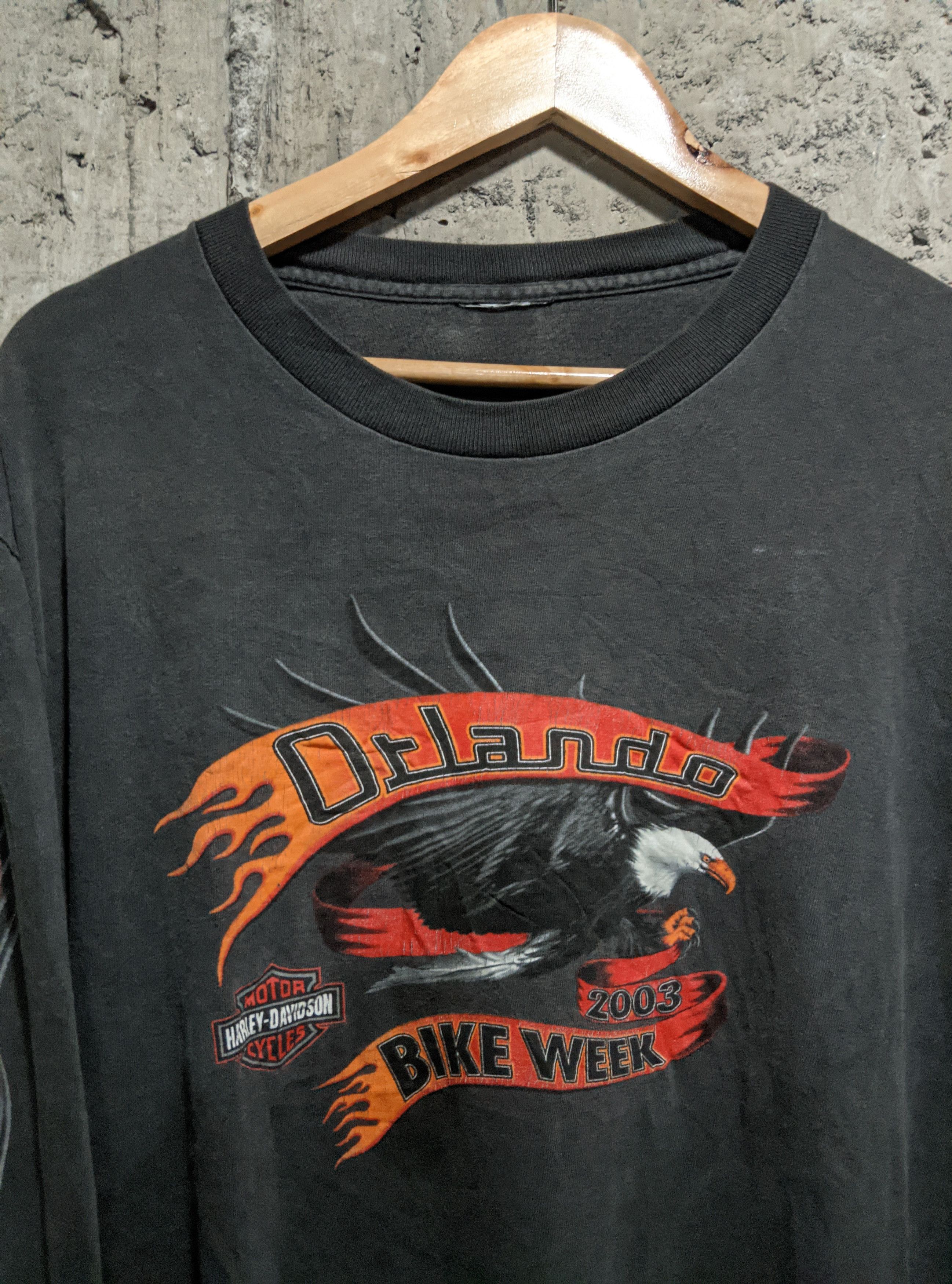Harley Davidson Vintage 2003 Harley Davidson sleeve flame wcc sun faded erd Size US L / EU 52-54 / 3 - 4 Thumbnail