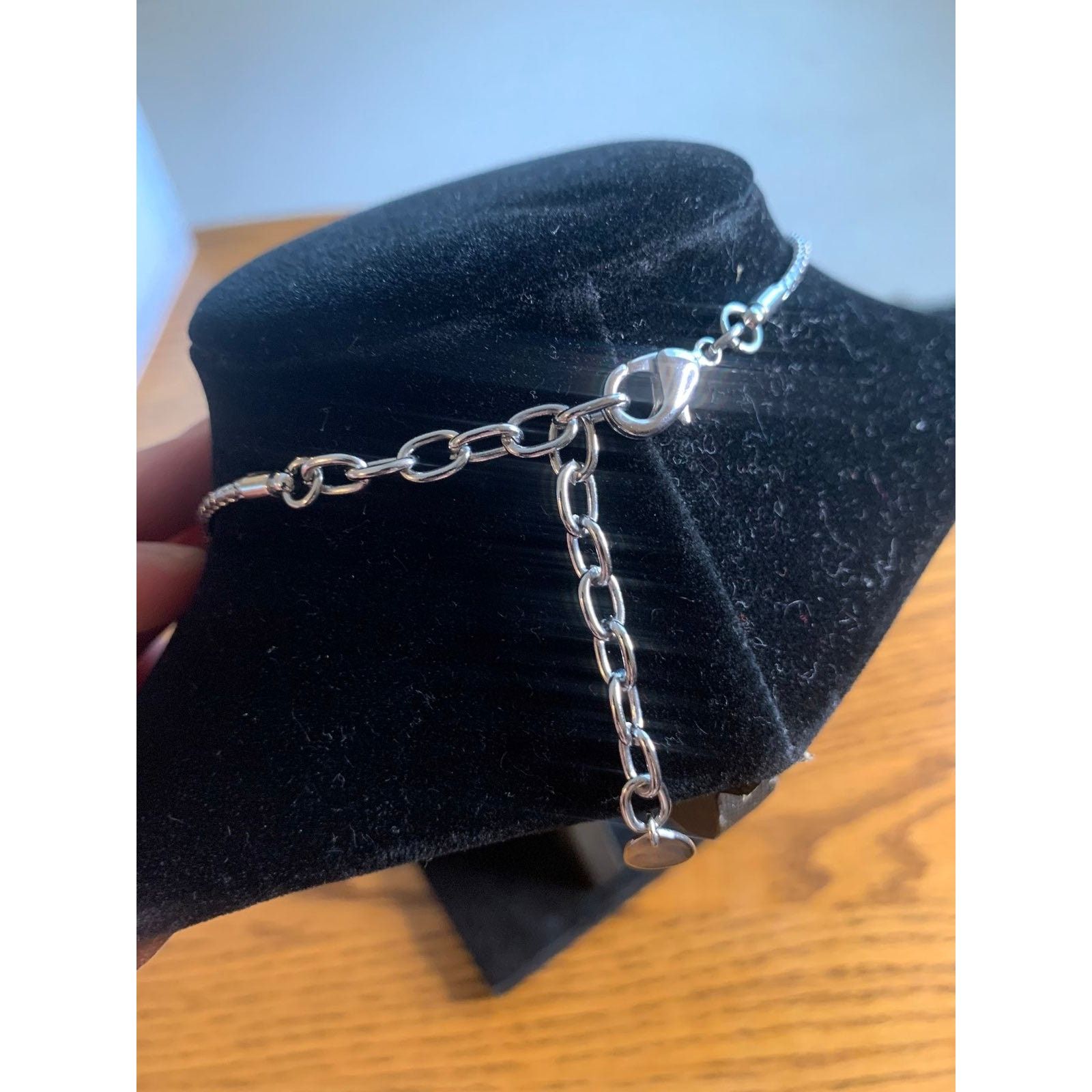 Other Beaded Charm Necklace Redand Silver Color Size ONE SIZE - 5 Thumbnail