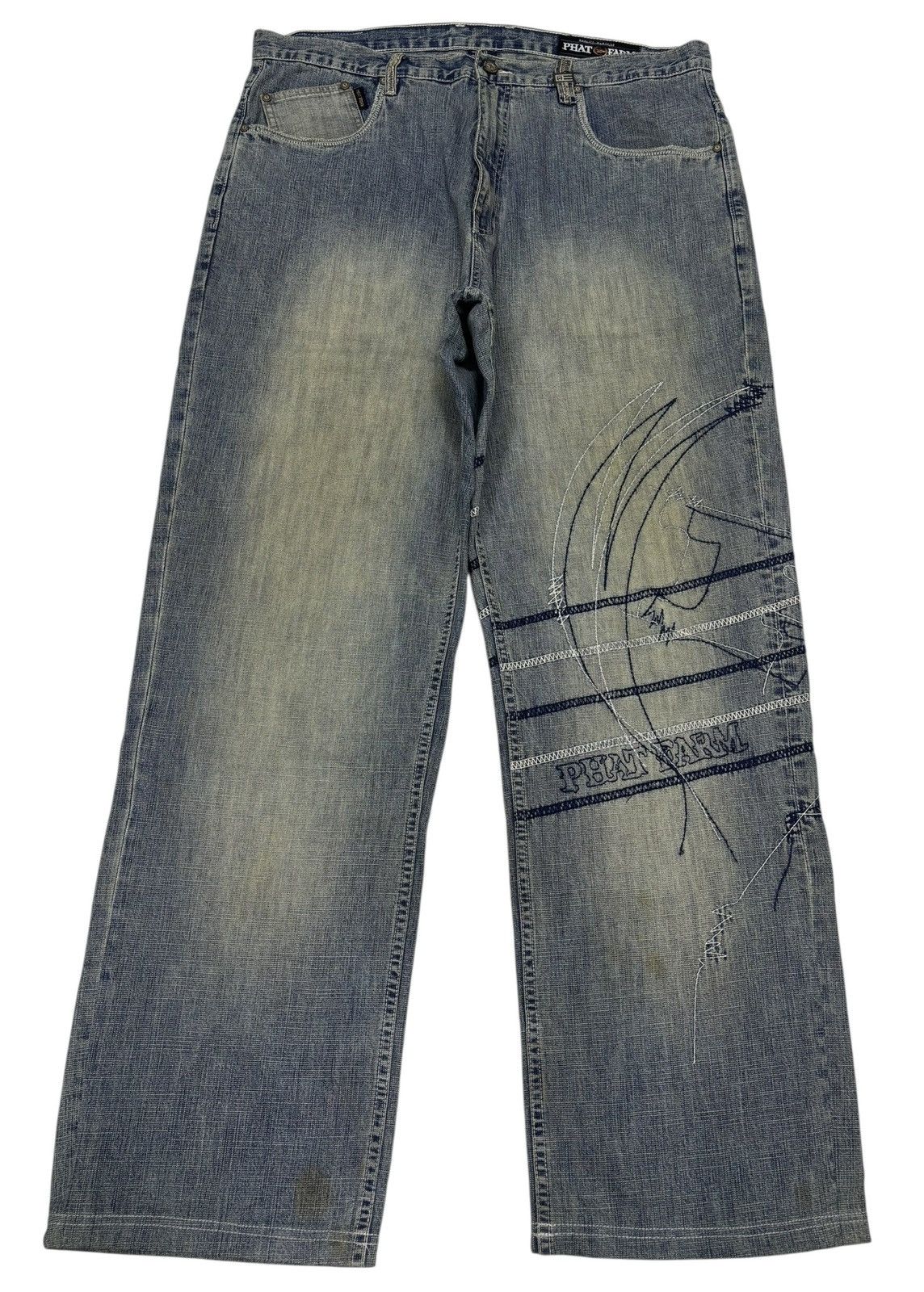 Kapital Baggy Jeans Phat Farm Embroidery Rare Design Jeans Size US 38 / EU 54 - 1 Thumbnail