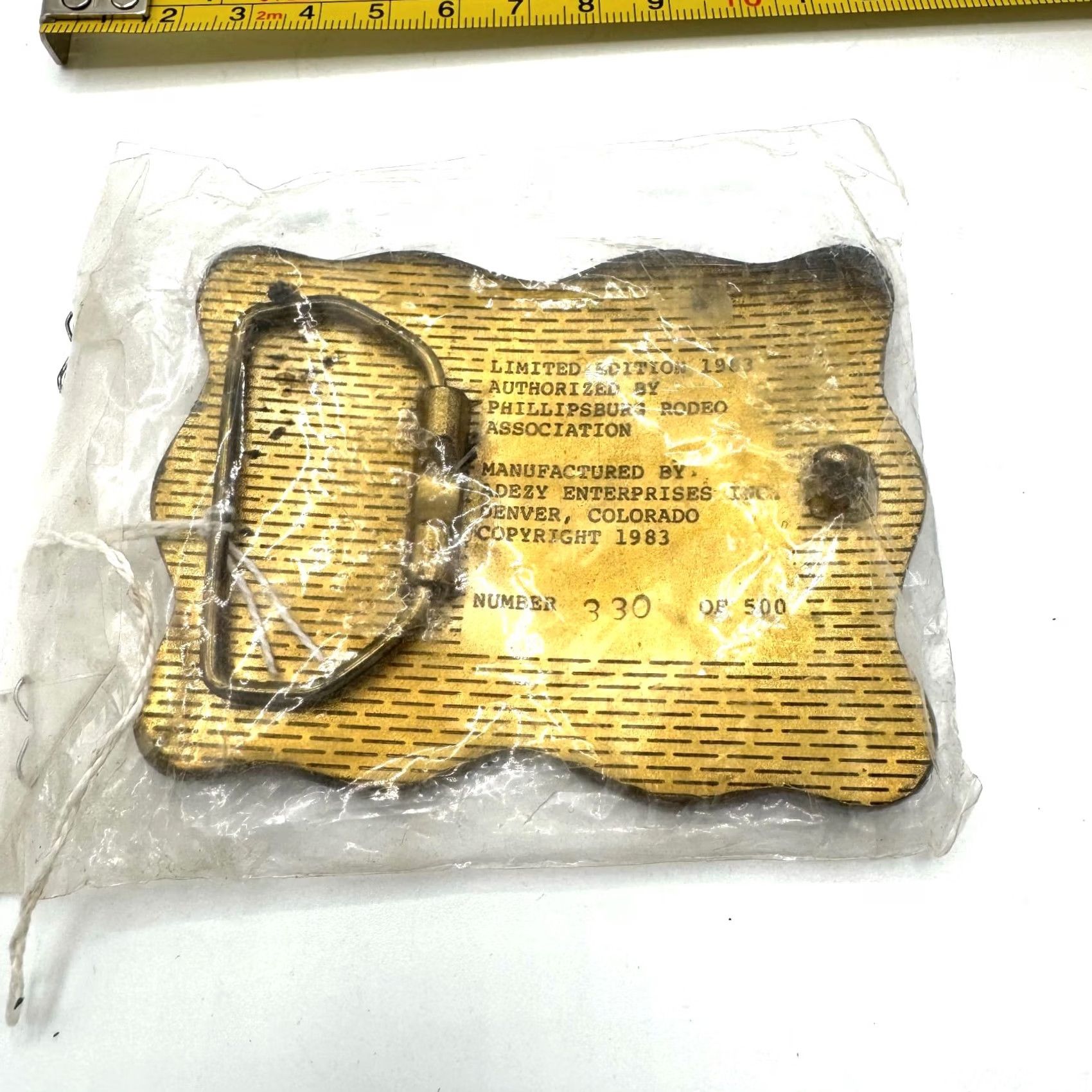 Vintage VINTAGE 1983 Kansas' Biggest Rodeo Belt Buckle 3D Metal Western Buckle Mens Kansas City 3D 330/500 New Size ONE SIZE - 4 Thumbnail