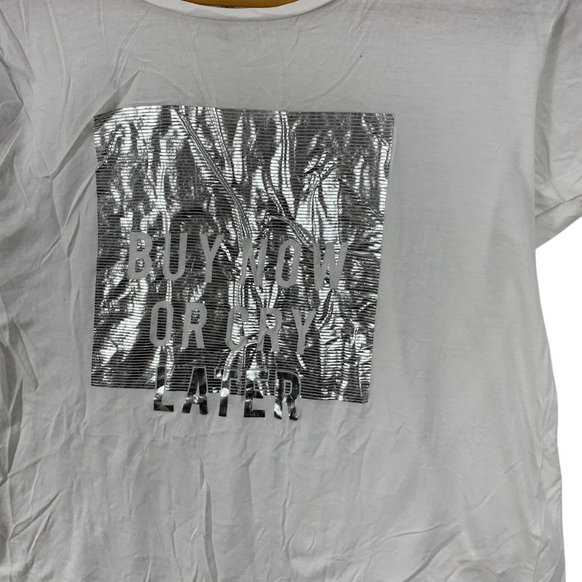 Stradivarius STRADIVARIUS BUY NOW Or Cry Later Reflective Tee Shirt Size M / US 6-8 / IT 42-44 - 3 Thumbnail