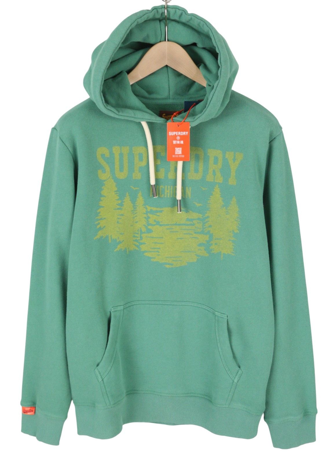 LO-FI OUTDOOR M Green Kangaroo Hoodie 87136