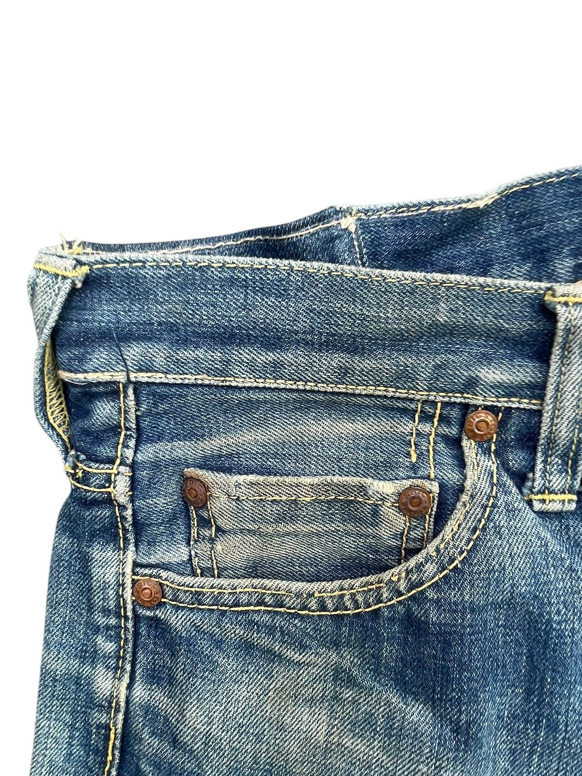 Japanese Brand Vintage Bell Bottom Bigstone Faded Distresed Size US 29 - 4 Thumbnail