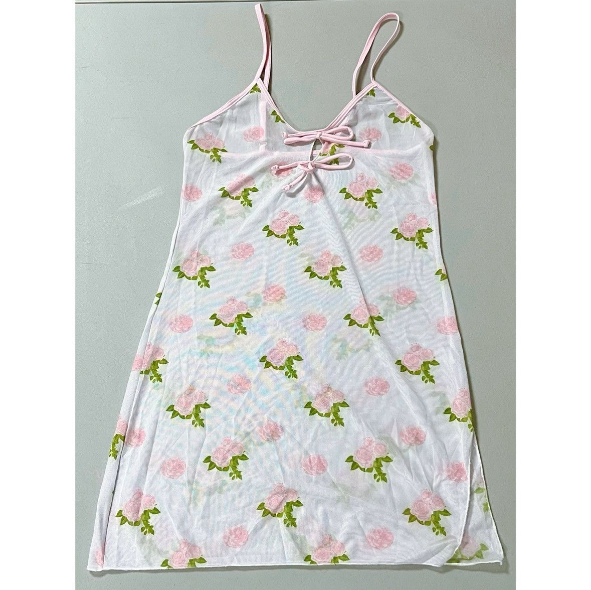 Vintage White Pink Floral Nightie Nightgown Lingerie Dress Size S 🎀 Size S / US 4 / IT 40 - 1 Thumbnail