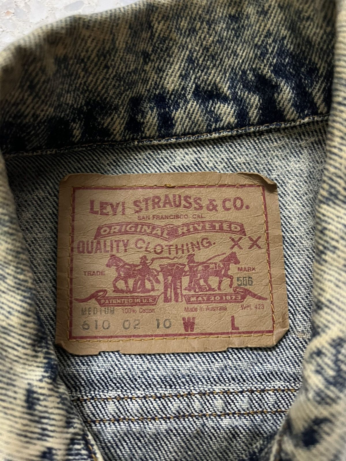 Levi's Vtg 80s Levi’s 70610 Acid Wash Trucker Jacket Size US M / EU 48-50 / 2 - 14 Thumbnail