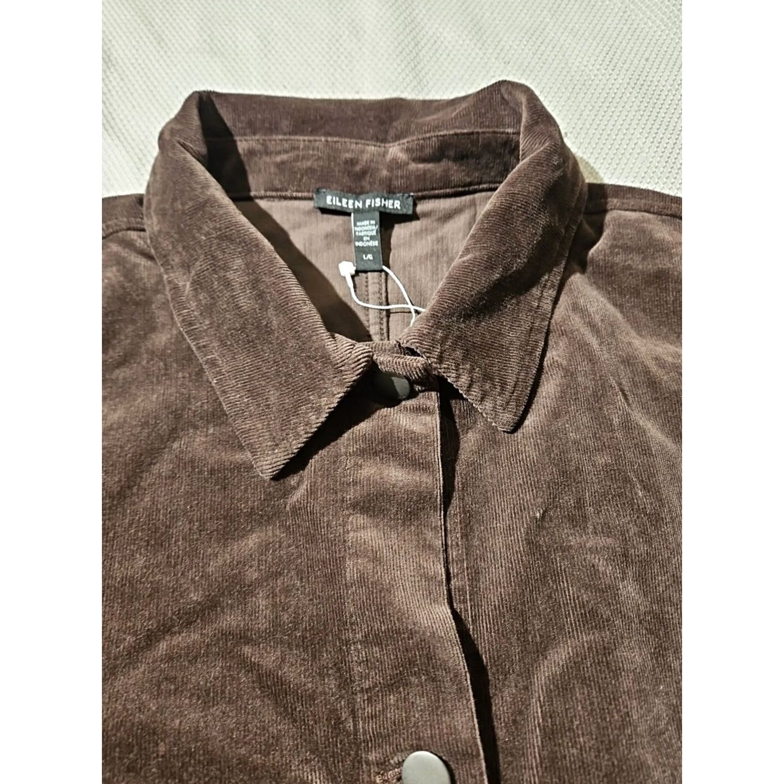 Eileen Fisher Eileen Fisher Jacket Womens Large Corduroy Cropped Relaxed Chore Coat Casual Size L / US 10 / IT 46 - 6 Thumbnail