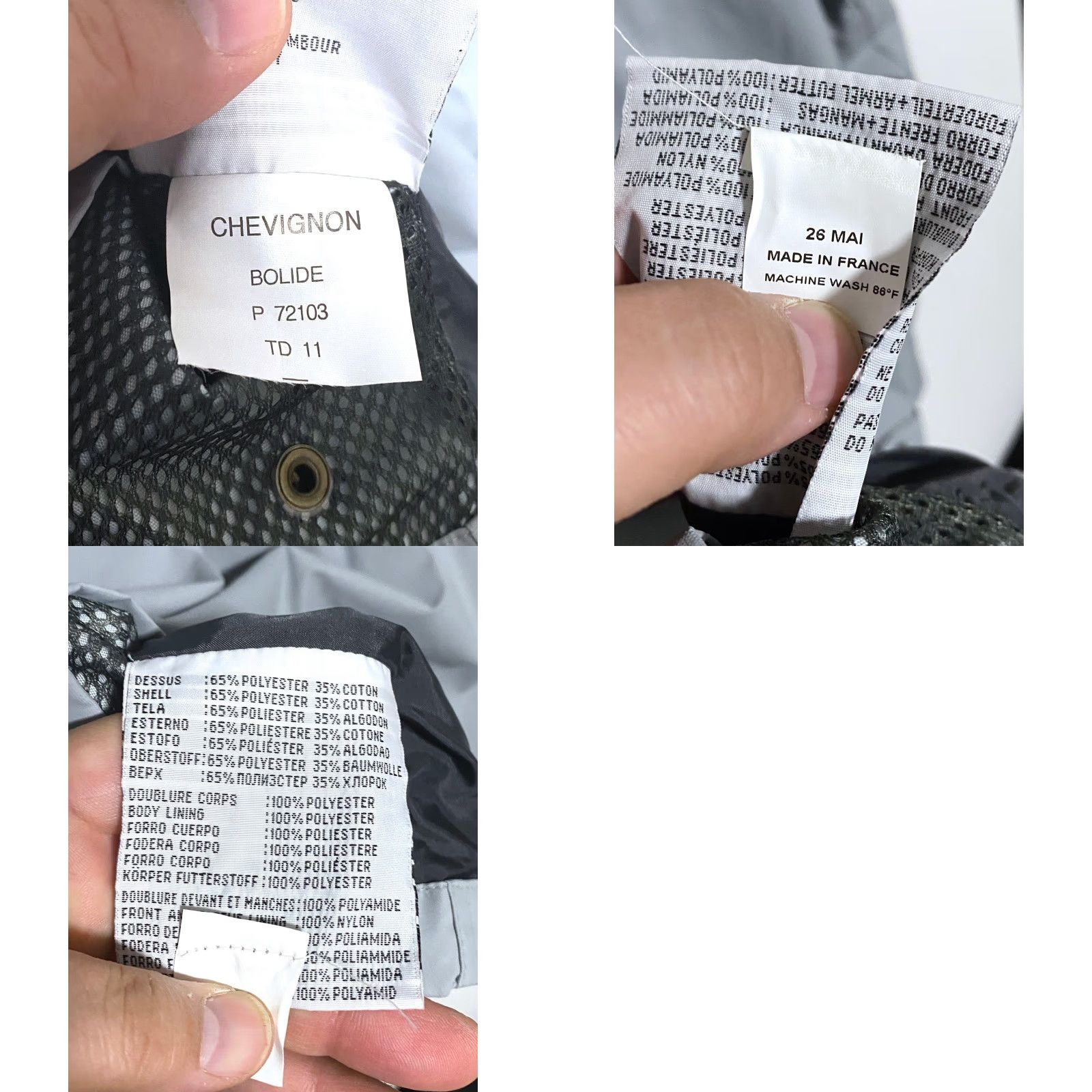 Vintage VINTAGE Chevignon Jacket Gray Bolide Zip Front Mens XXL Made in France Polyester Cotton Bomber Jacket Mens 2XL Gray Size US XXL / EU 58 / 5 - 8 Thumbnail