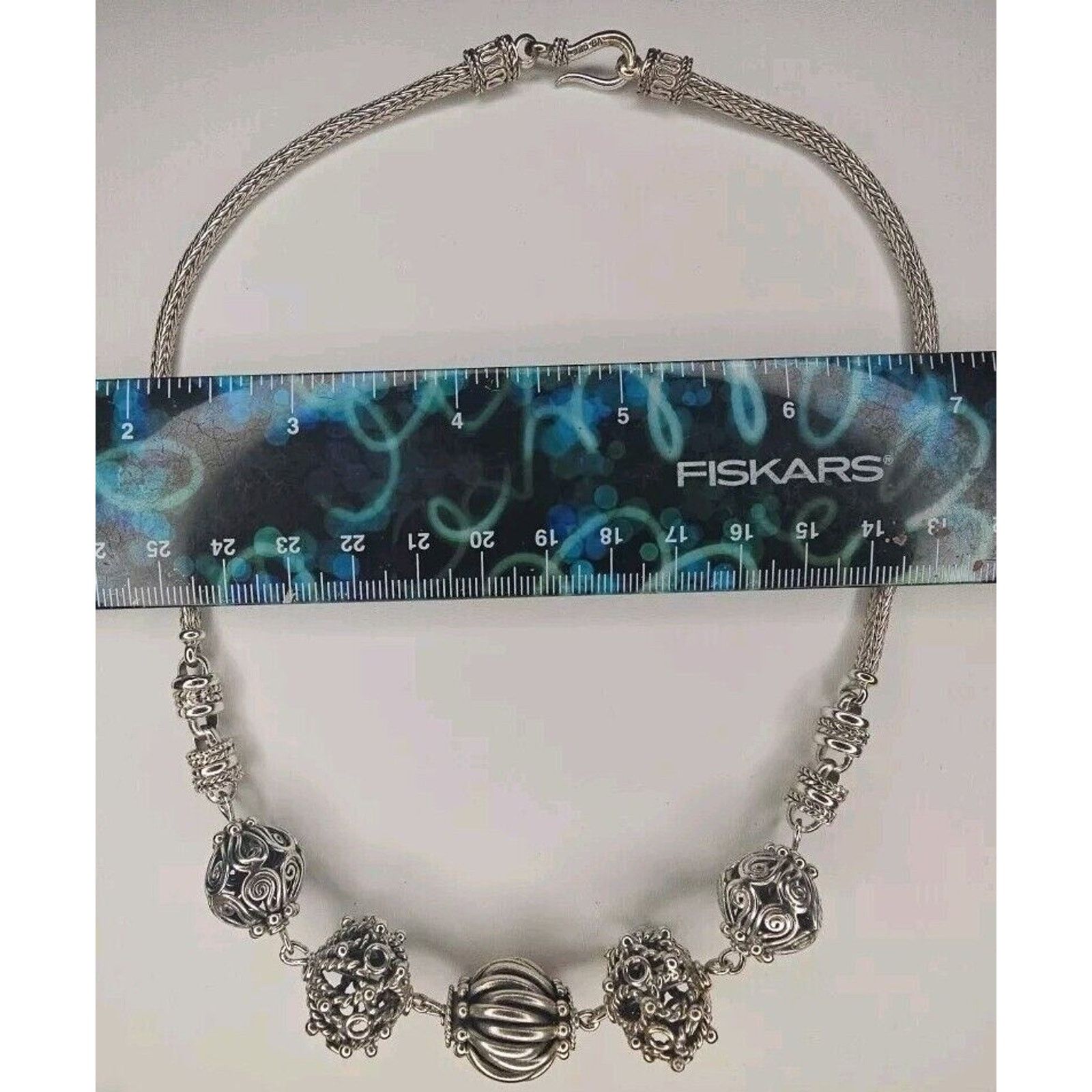 Sterling Silver Suarti Vintage Sterling Silver Chunky Bali Bead Necklace Size ONE SIZE - 5 Thumbnail