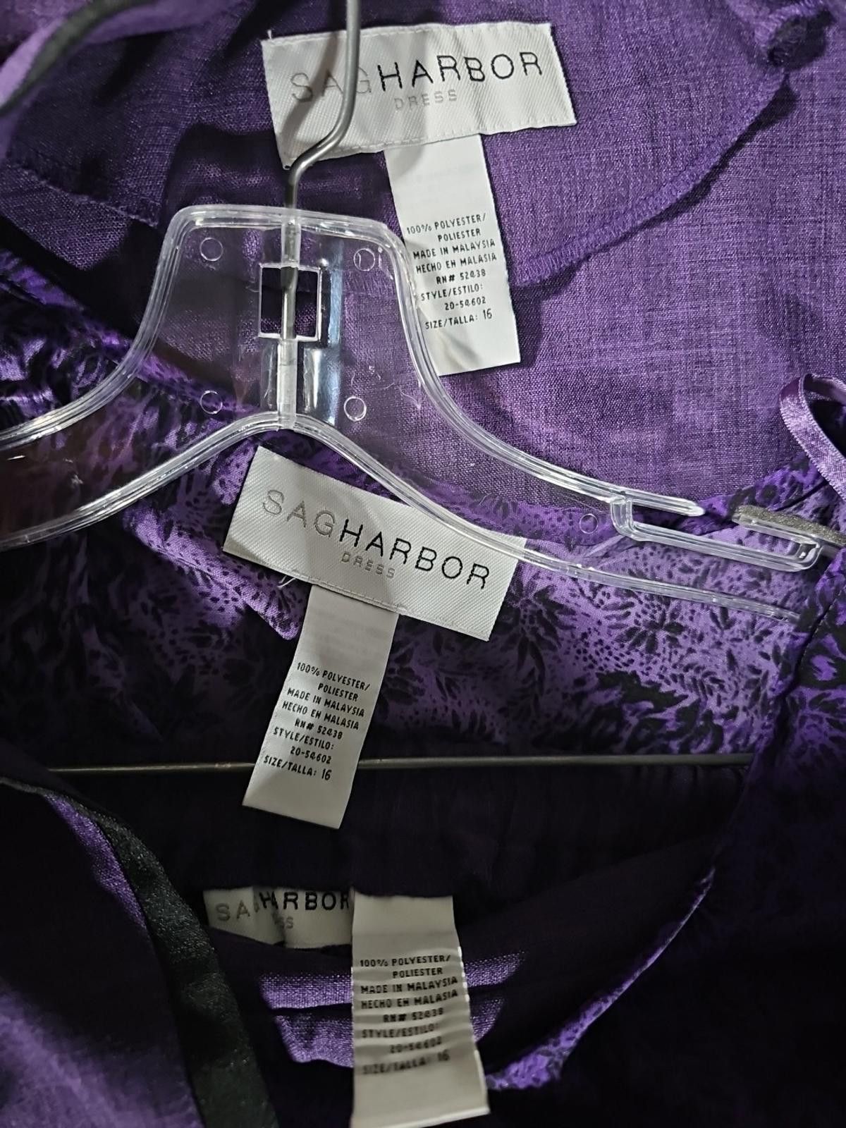 Other Sag Harbor Dress Purple Pant Suit 3 Piece Sz 16 Size XXL / US 16-18 / IT 52-54 - 2 Thumbnail