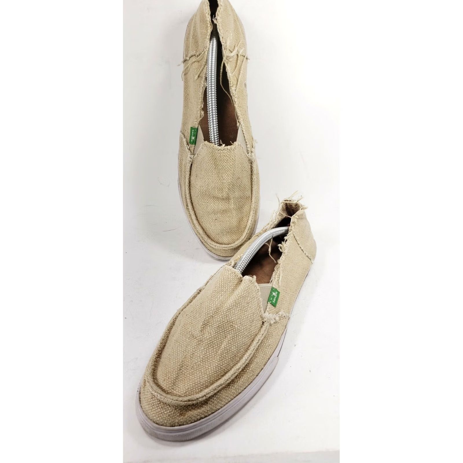 Sanuk Sanuk Sidewalk Surfer Womens Comfort Lifestyle Loafers Size 10M Tan Burlap Size US 9 / IT 39 - 2 Thumbnail