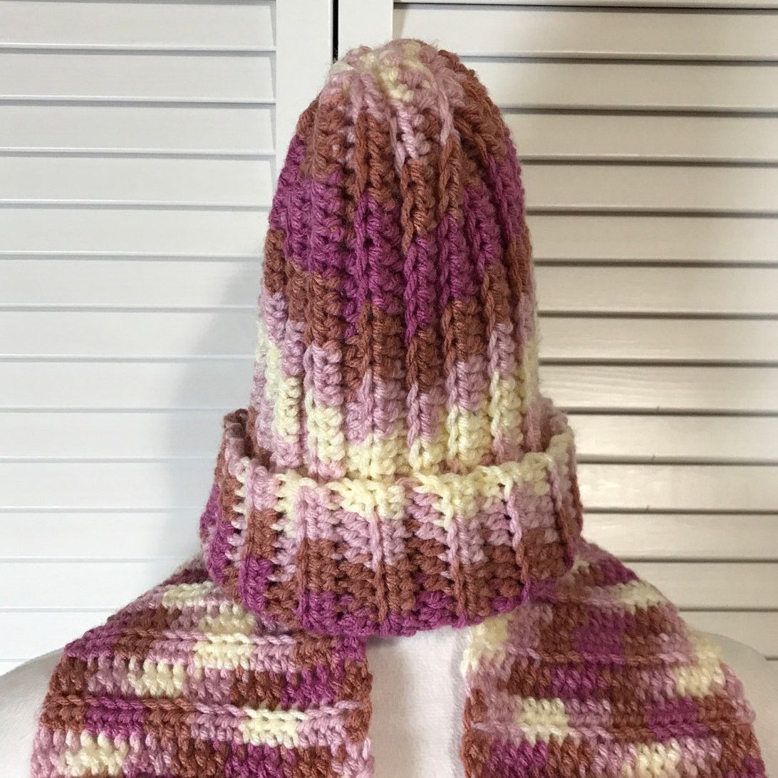 Handmade NWT Handmade Crocheted Textured Beanie & Scarf 54” Size ONE SIZE - 3 Thumbnail