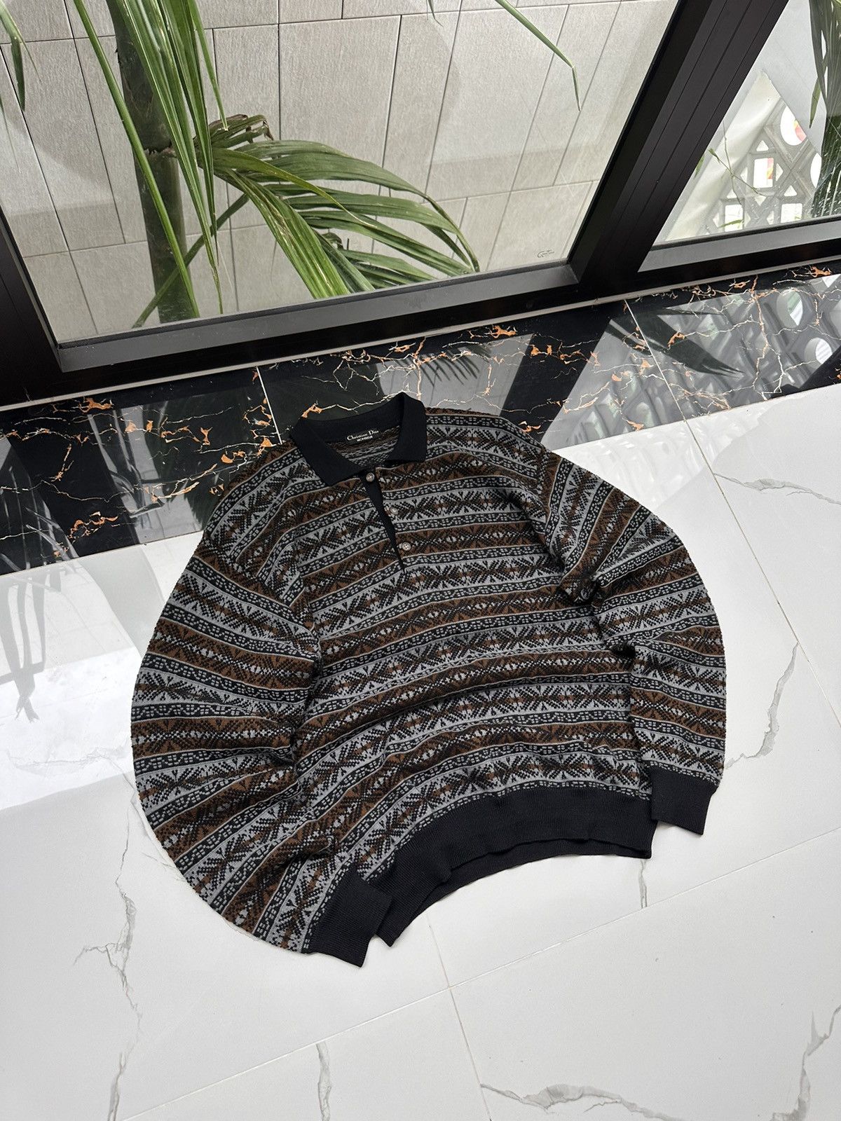 Christian Dior Monsieur × Vintage CHRISTIAN DIOR MONSIEUR VINTAGE RETRO SWEATER Size US L / EU 52-54 / 3 - 1 Thumbnail