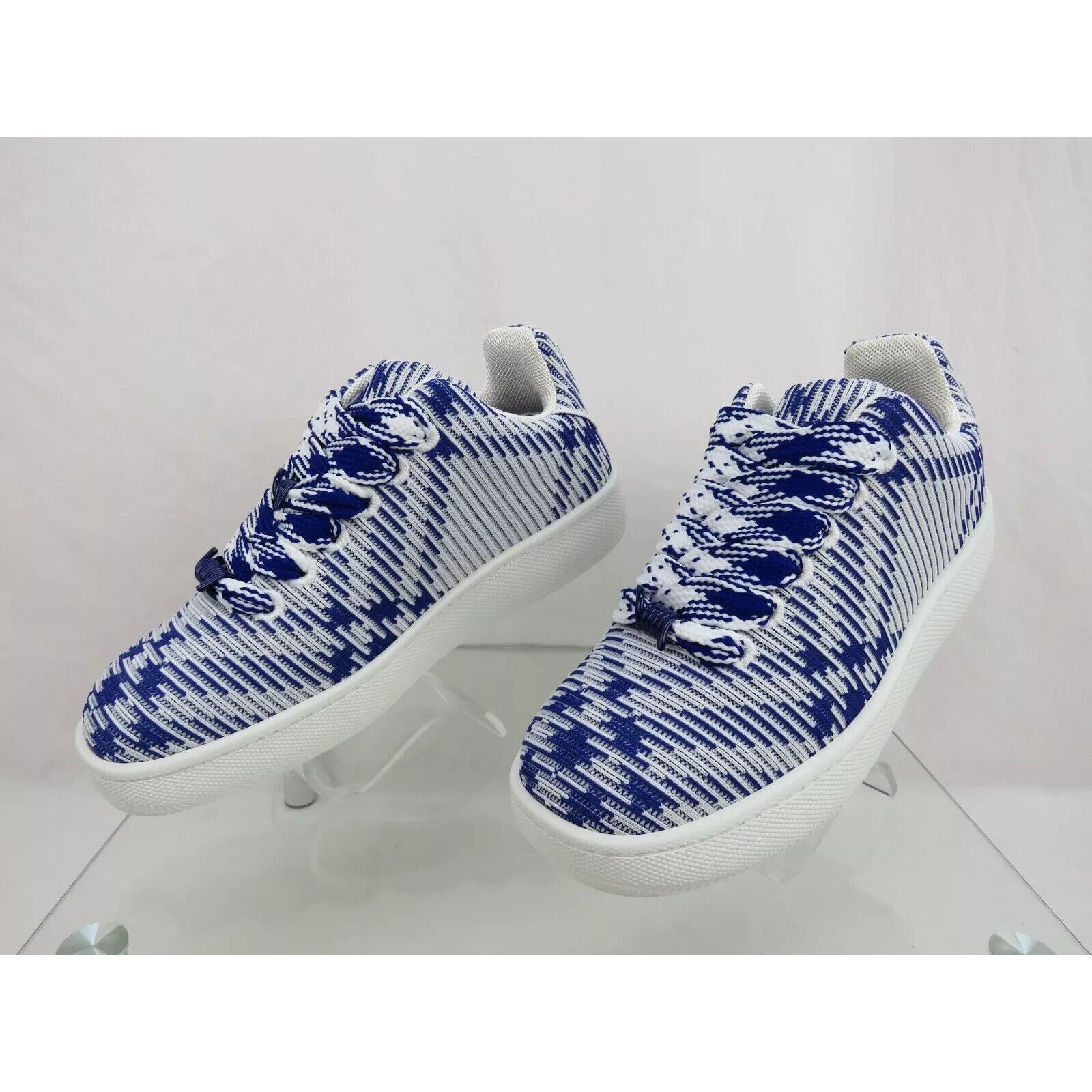 Burberry BURBERRY BOX BLUE CHECK CANVAS LOGO SNEAKERS 8 US 41 ITALY Size US 8 / EU 41 - 5 Thumbnail
