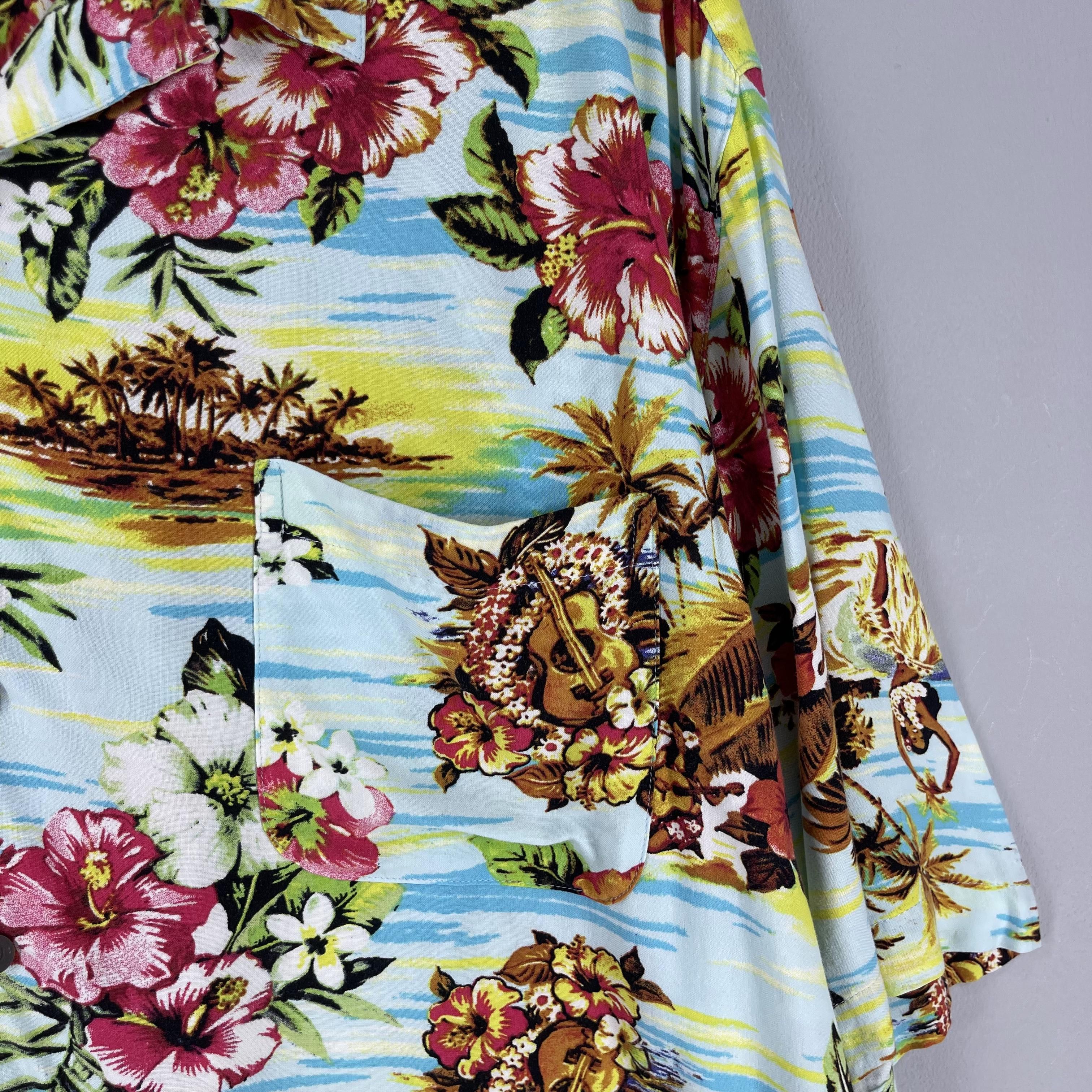 Vintage Vintage Hawaii Island Beach Aloha Floral Motive Rayon Shirt Size US XXL / EU 58 / 5 - 3 Thumbnail
