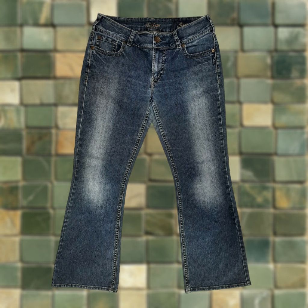 Silver Jeans Co. VINTAGE Silver Jeans Suki Blue Denim Slim Bootcut Jeans Women 30 31 M1J 31x28 Size 30" / US 8 / IT 44 - 1 Thumbnail