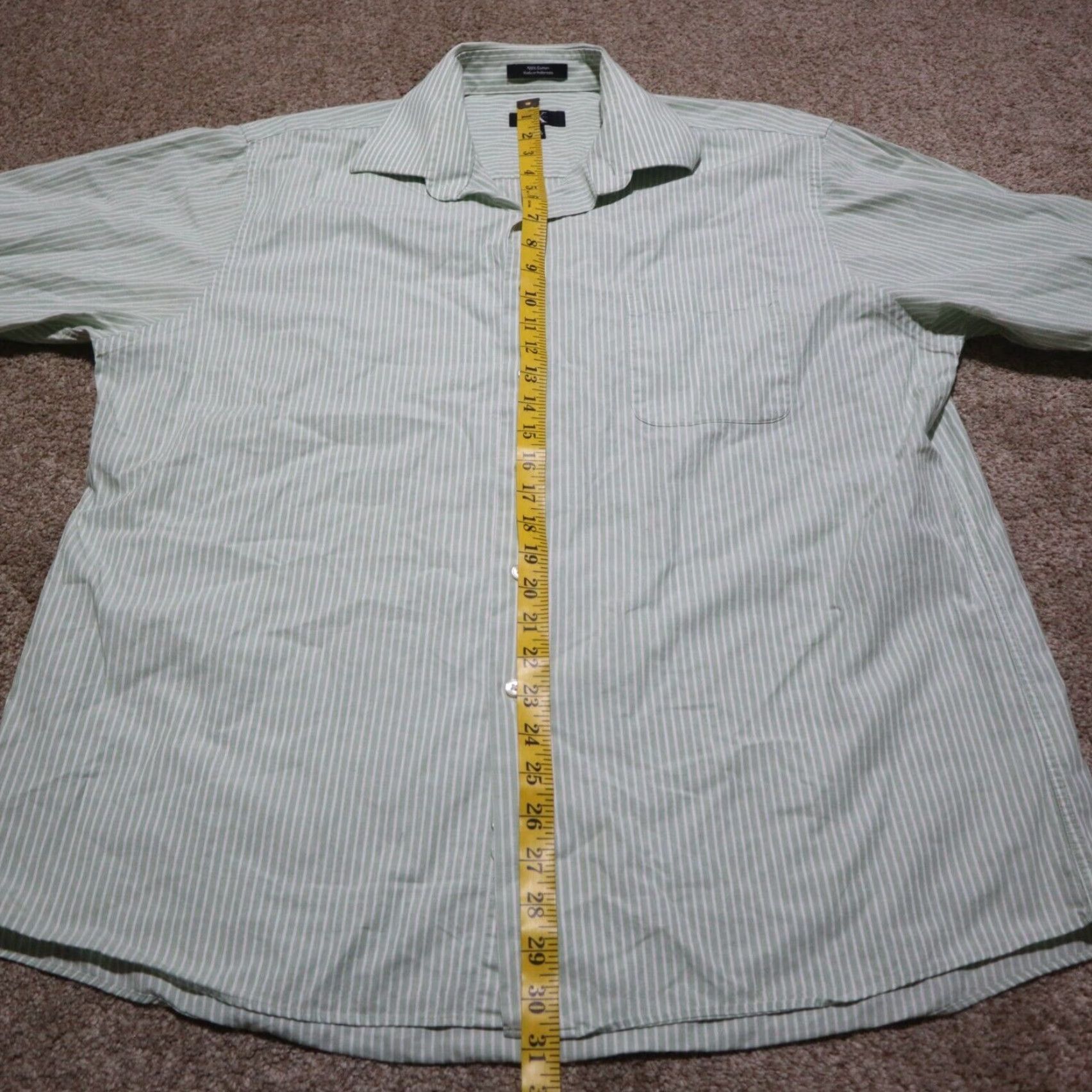 Calvin Klein VINTAGE Calvin Klein Shirt Long Sleeve Button Up Adult Men's Size 17.5 Gray Striped Casual Size US XL / EU 56 / 4 - 6 Thumbnail
