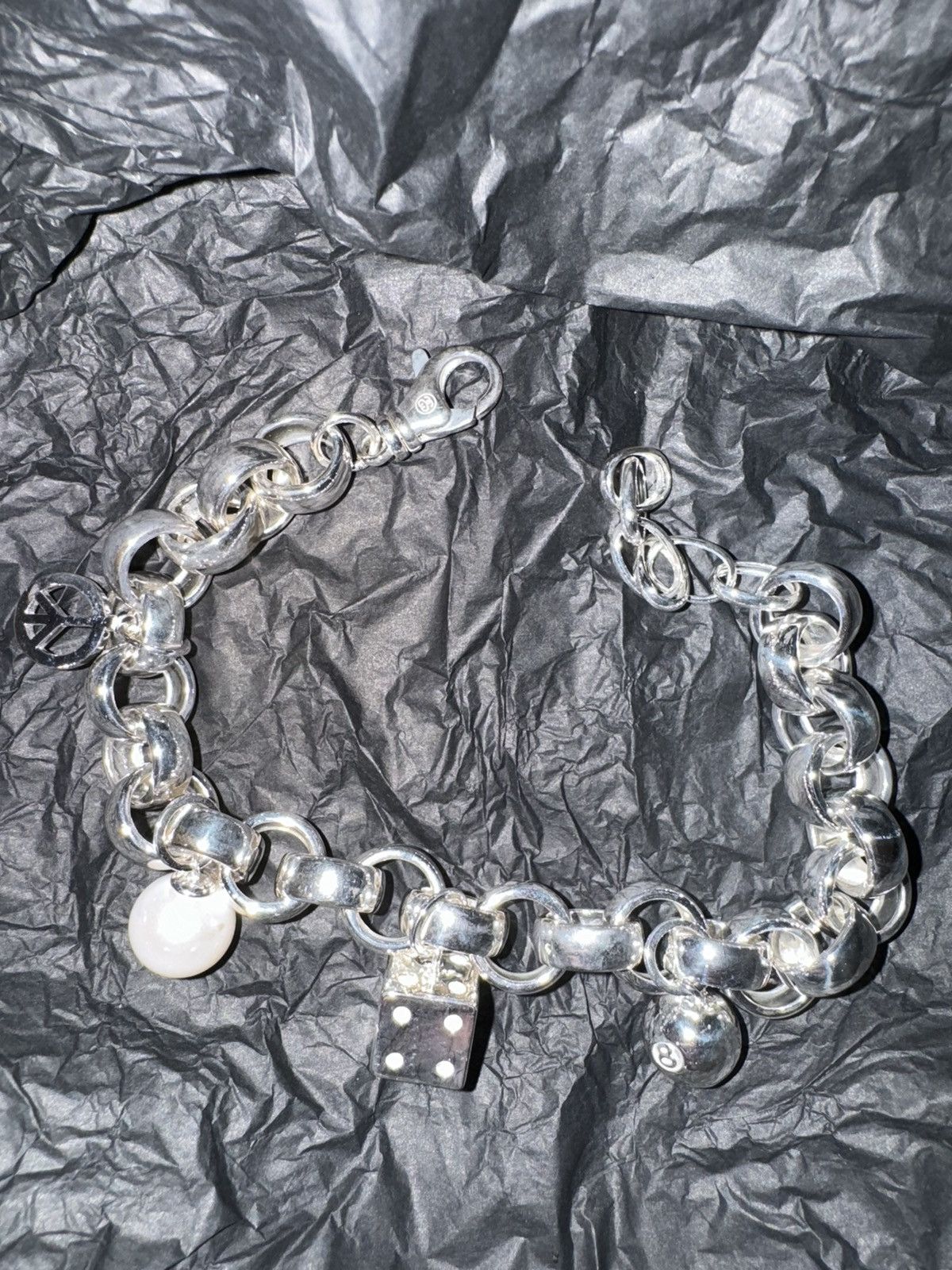 Stussy Icon Charm Bracelet Sterling Silver