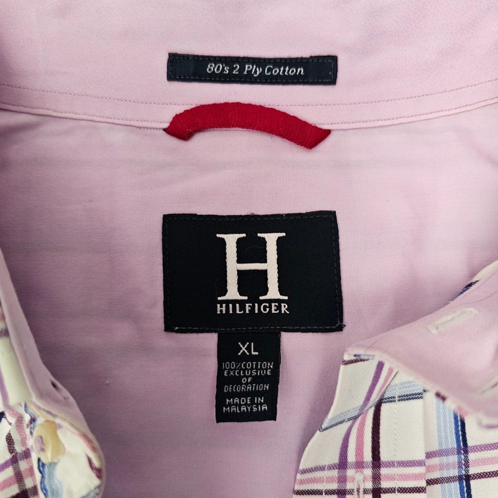 Tommy Hilfiger VINTAGE Tommy Hilfiger Shirt Button-Down Plaid Long Sleeve Men's XL White 2 Ply Cotton Logo Size US XL / EU 56 / 4 - 2 Thumbnail