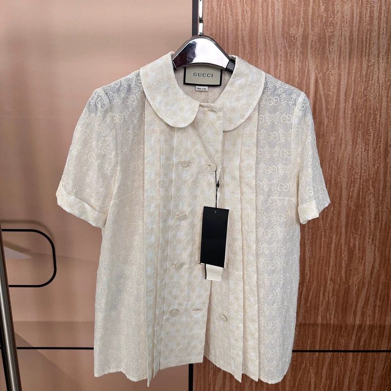 Gucci Gucci Size 38 Full-print embroidered old flower doll collar Size US XXS / EU 40 - 1 Thumbnail