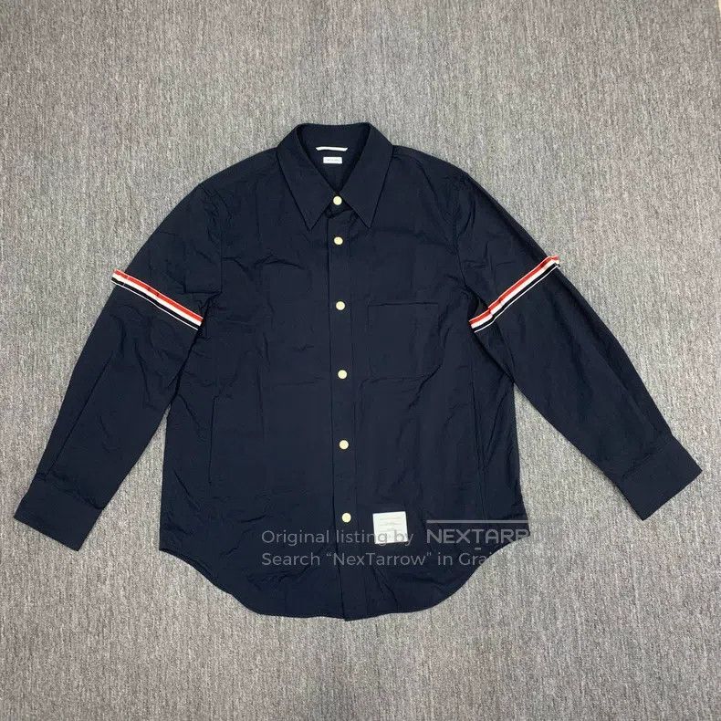 Thom Browne Thom Browne Dark Blue Nylon Shirt Jacket Size US XL / EU 56 / 4 - 1 Thumbnail