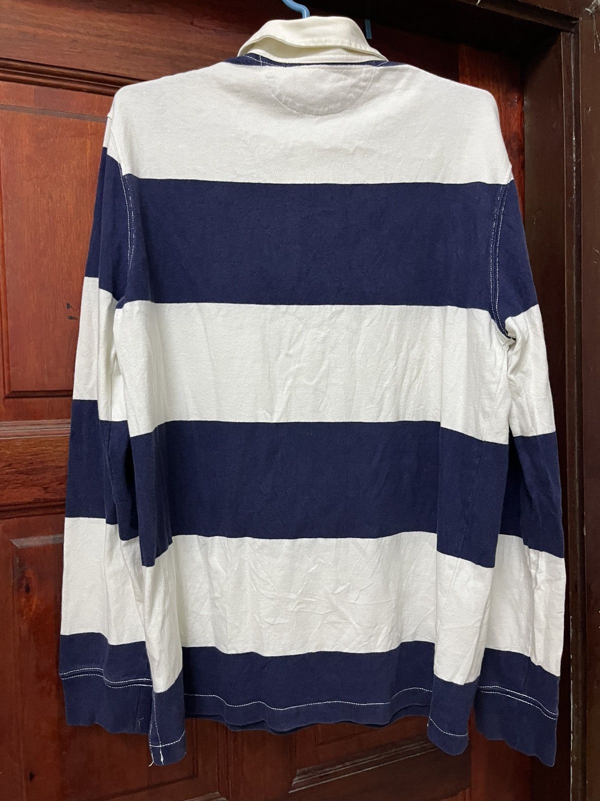 Polo Ralph Lauren Polo Ralph Lauren Striped Rugby Shirt Long Sleeve Navy White Size US M / EU 48-50 / 2 - 3 Thumbnail