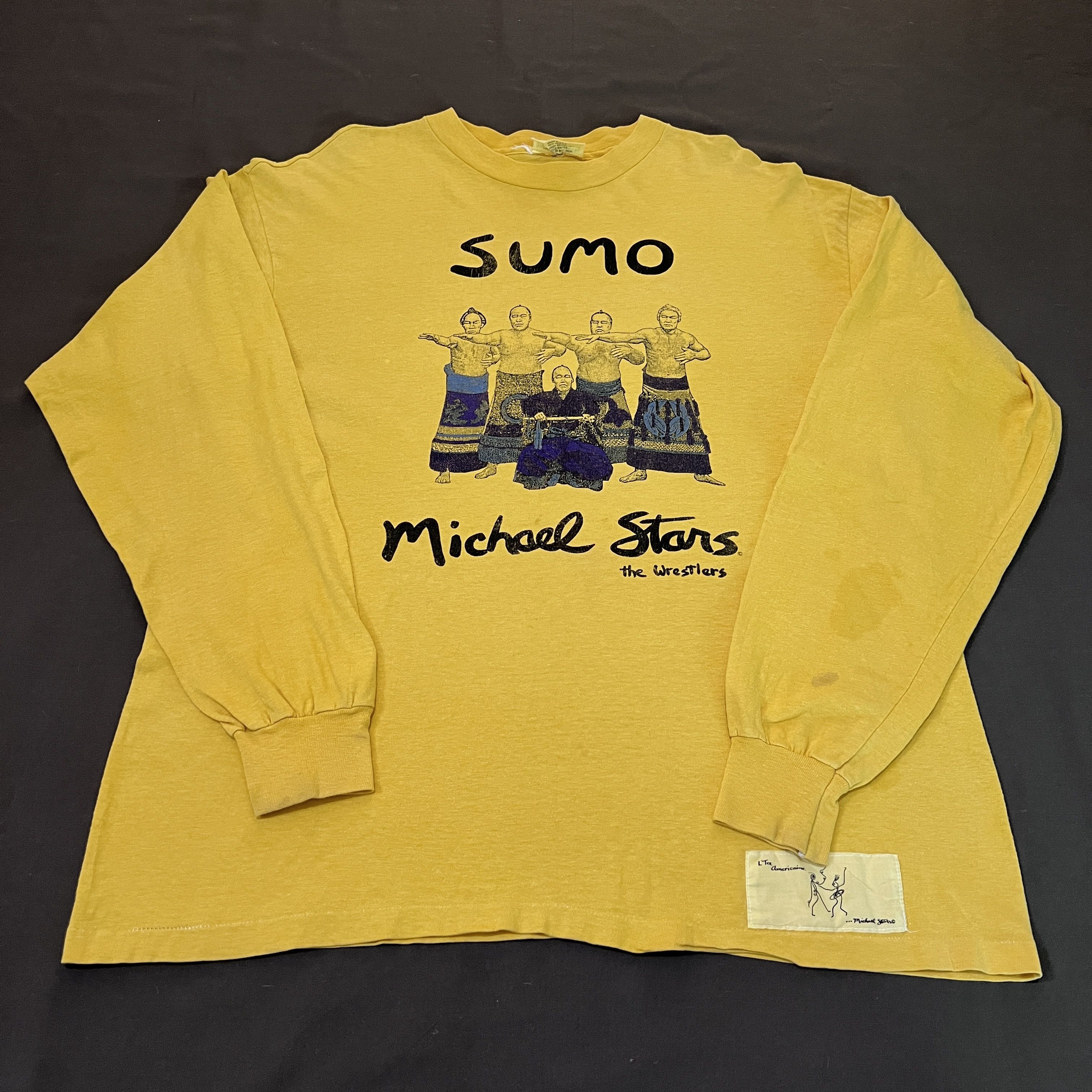 Designer × Michael Stars × Vintage Vintage 90s Michael Stars Sumo the wrestlers Tee Size US L / EU 52-54 / 3 - 2 Thumbnail