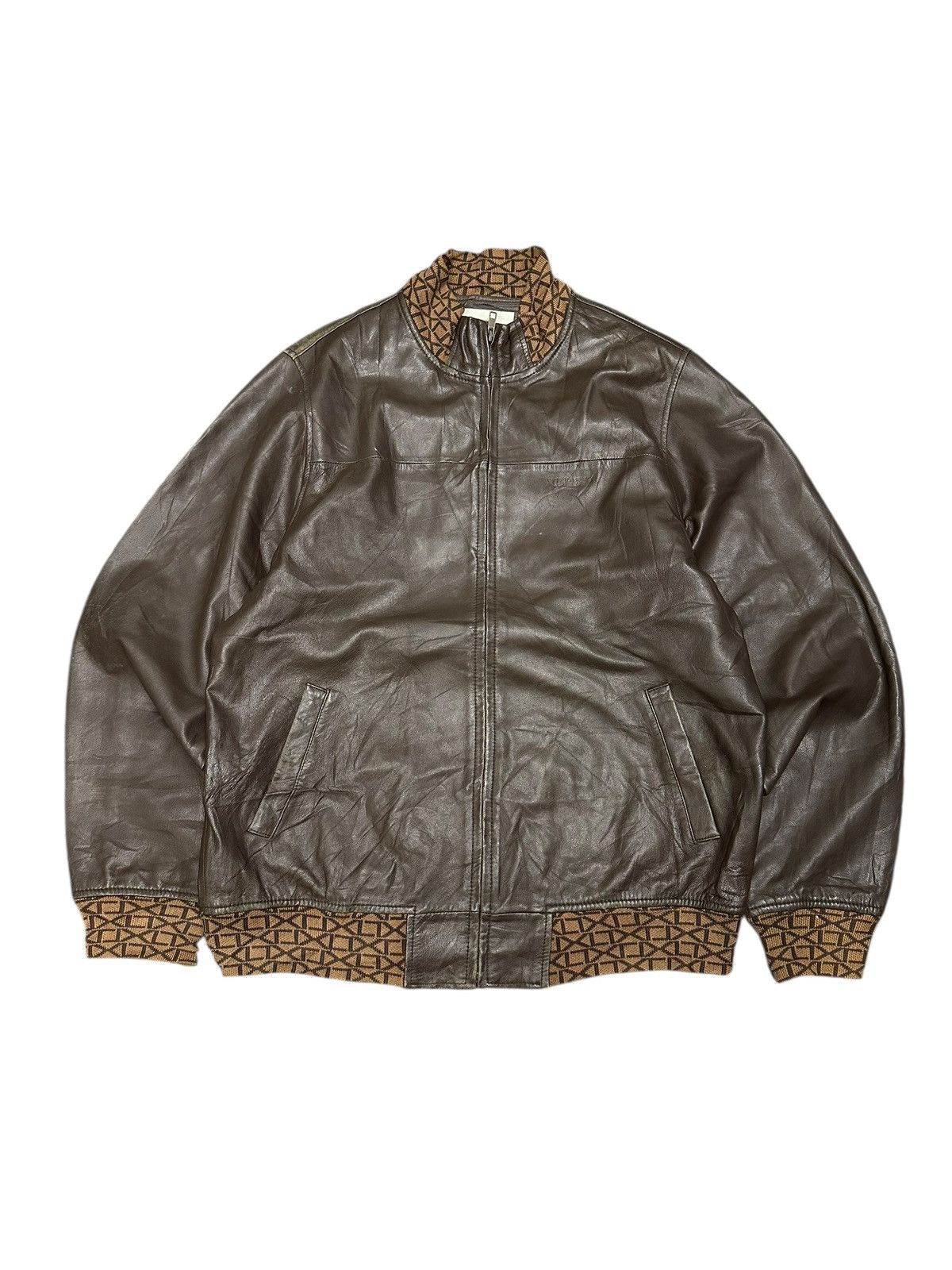 Xlarge X-Large Leather Jacket Monogram Grip Size US L / EU 52-54 / 3 - 1 Thumbnail