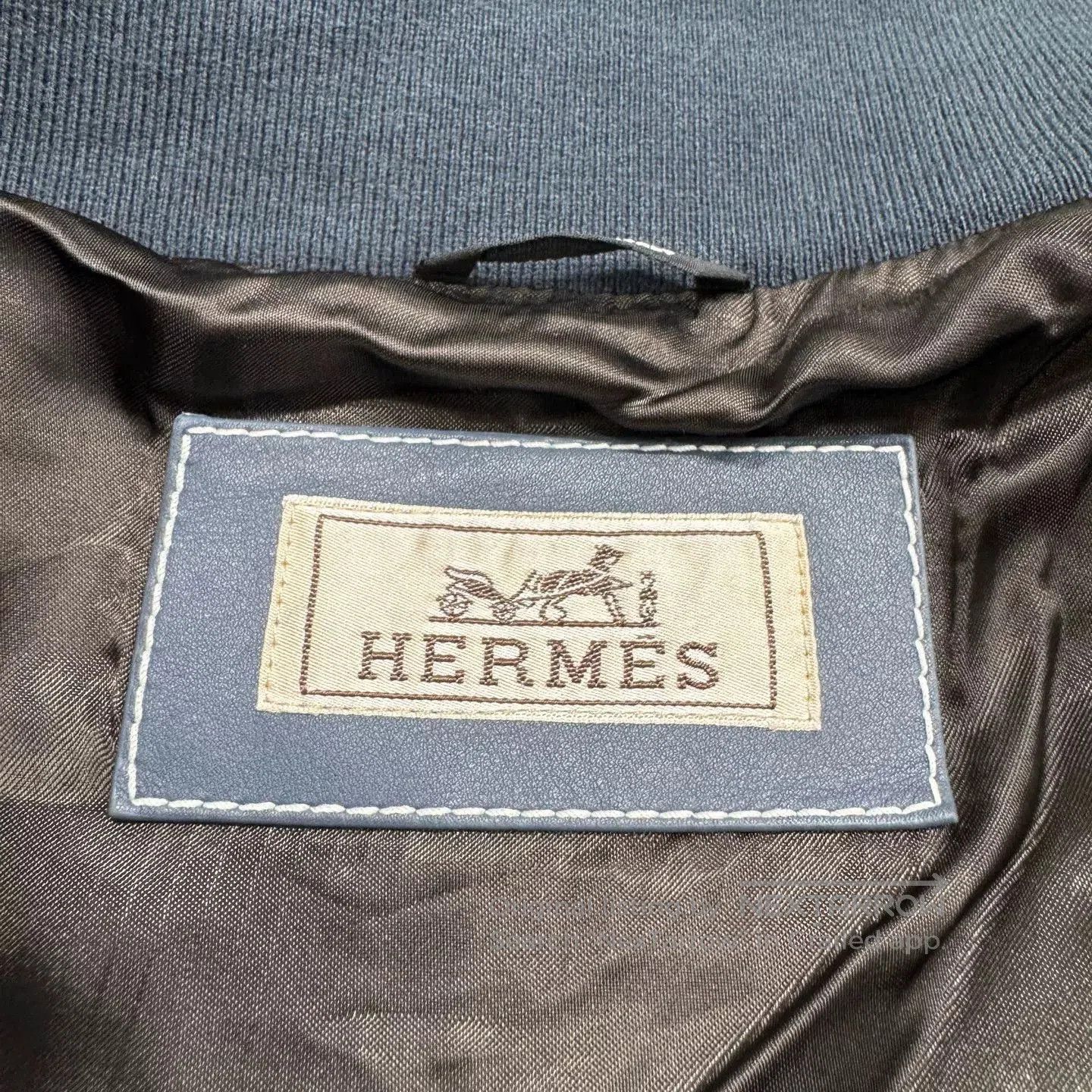 Hermes Hermes Dark Blue Leather Jacket. Size US L / EU 52-54 / 3 - 2 Thumbnail