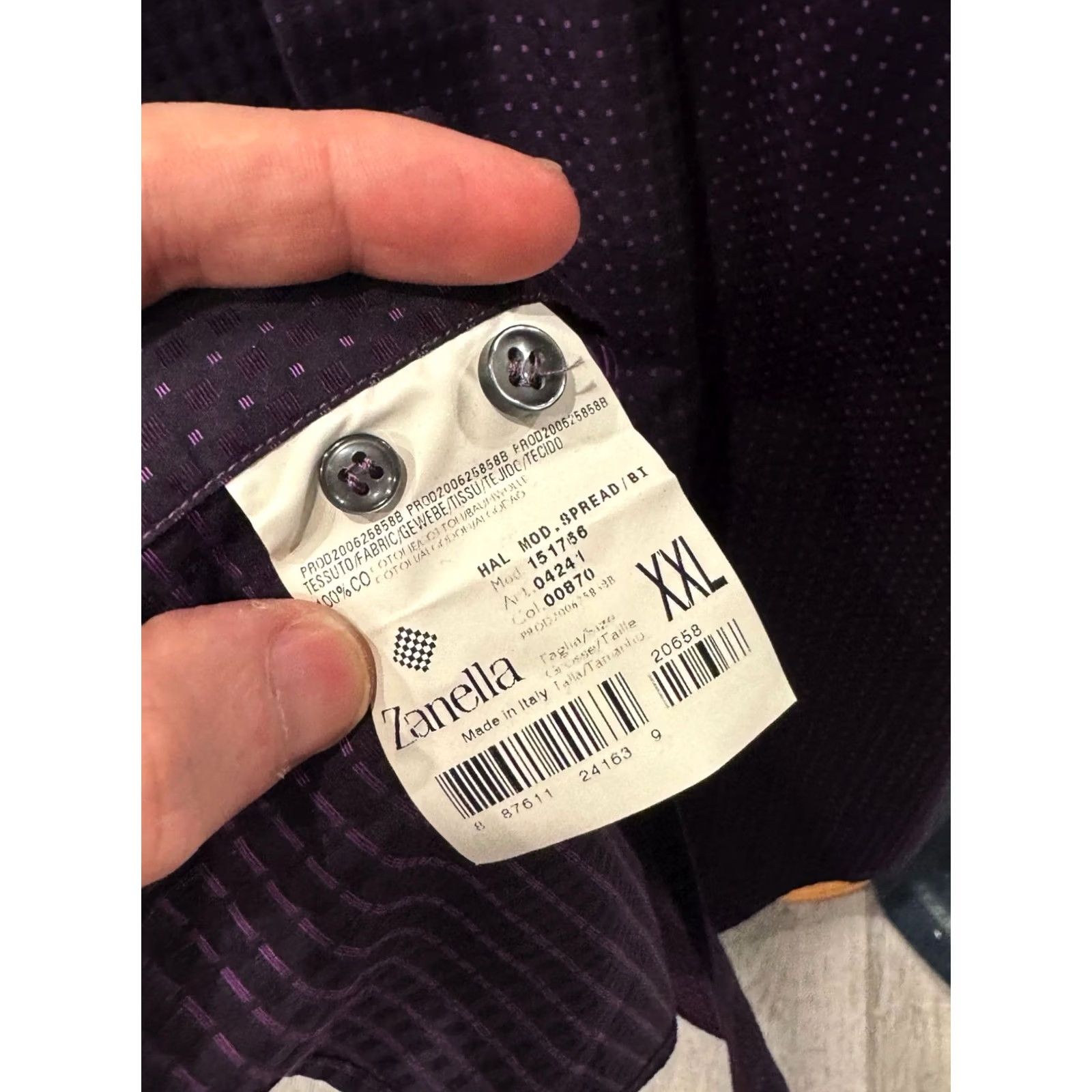 Zanella Zanella Italy Purple Dot LONG SLEEVE SHIRT 2XL XXL 18 x 36/37 Size US XXL / EU 58 / 5 - 7 Thumbnail