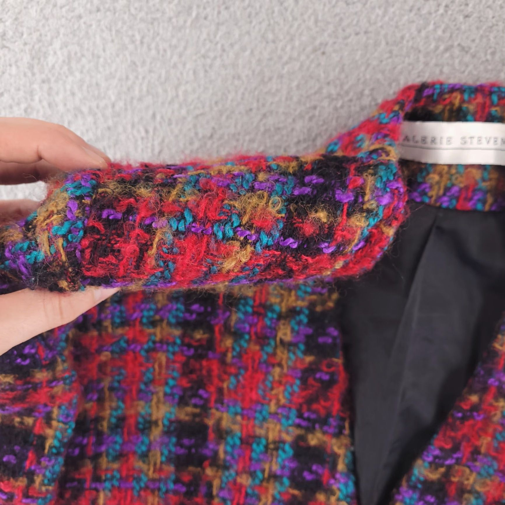 Vintage VINTAGE Valerie Stevens Blazer Womens 6 Wool Mohair Blend Red Check 90s Jacket Mens? Womens? Size M / US 6-8 / IT 42-44 - 7 Thumbnail