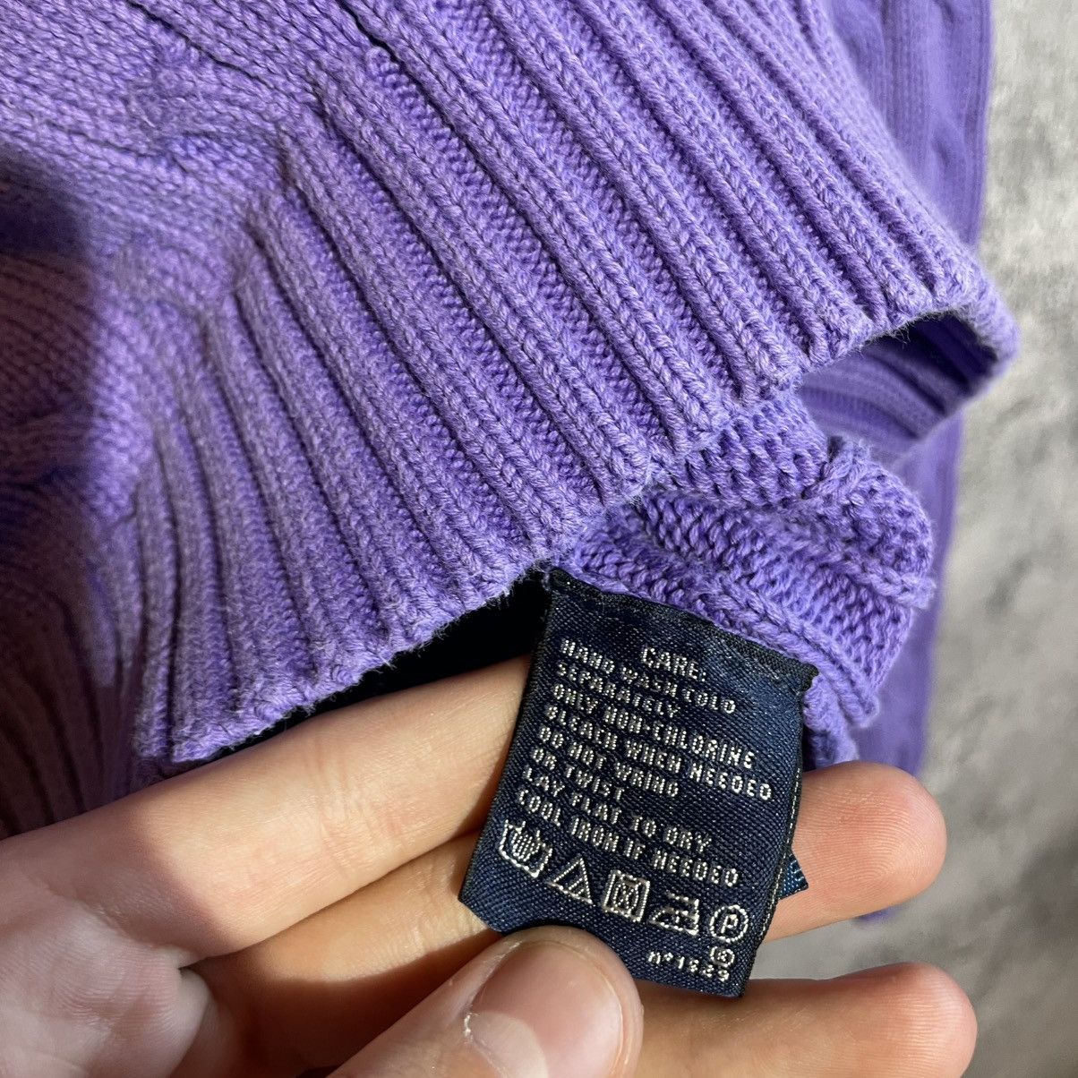 Polo Ralph Lauren Polo Ralph Lauren Sport Cable Knit V-Neck Sweater Purple Size S / US 4 / IT 40 - 6 Thumbnail