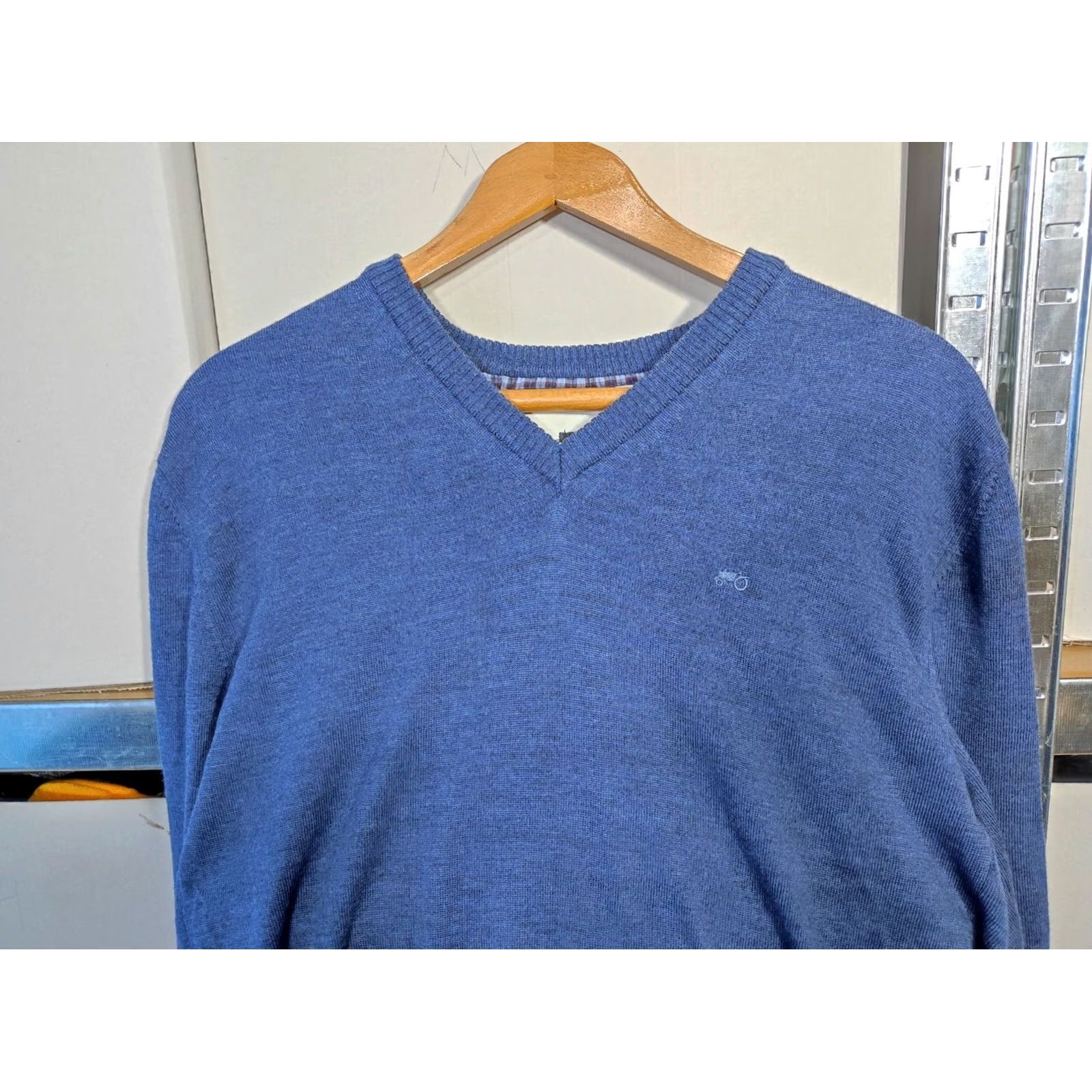 Vintage Moods of Norway Sweater Pullover Knit 100% Virgin Wool Blue Size L Mens Thermal Long Sleeve Autumn Winter Spring Casual Shirt/Top Size US L / EU 52-54 / 3 - 2 Thumbnail