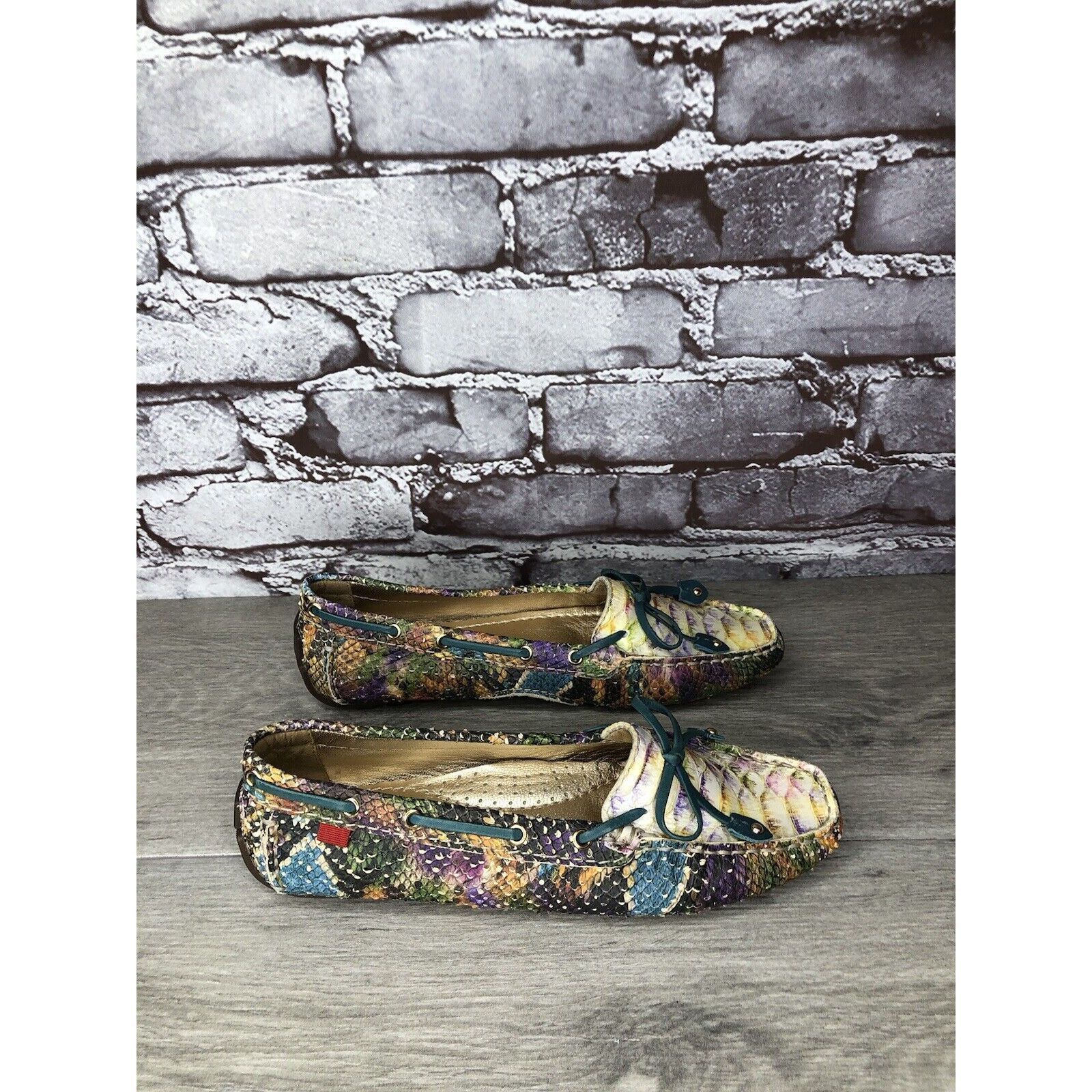 Joseph Marc Joseph New York Cypress Hill Yellow Snakeskin Moc Shoes Size US 6 / IT 36 - 3 Thumbnail