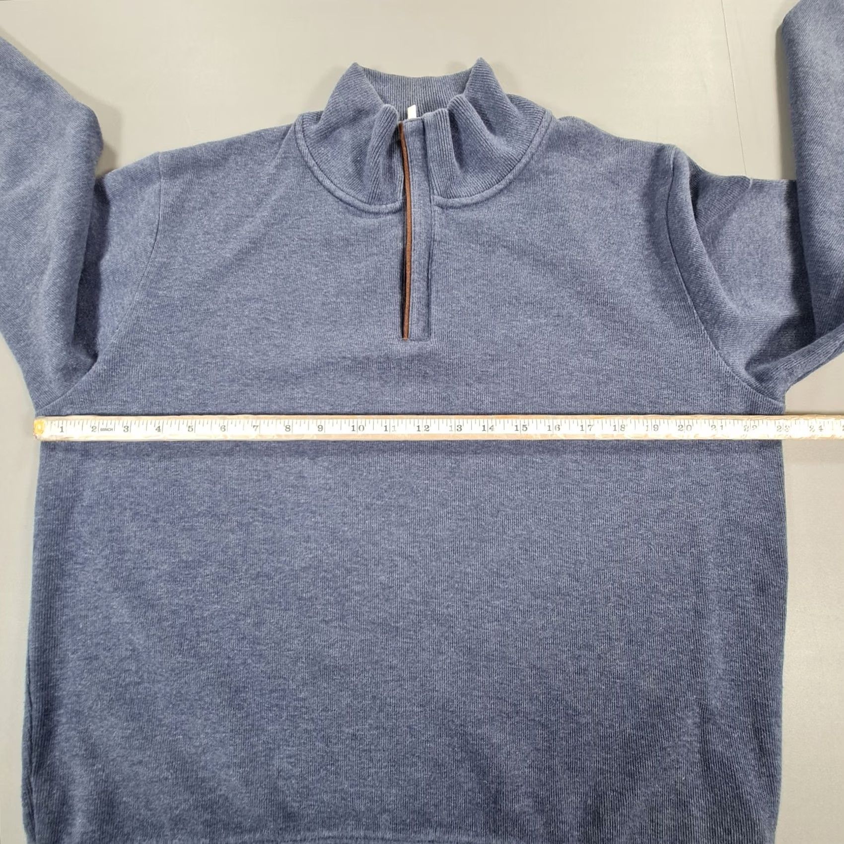 Gant Gant Mens Jumper Blue Large Quarter Zip Mock Neck 1/2 Zip 100% Cotton Knit Pullover Casual City Retro Designer Size US M / EU 48-50 / 2 - 5 Thumbnail