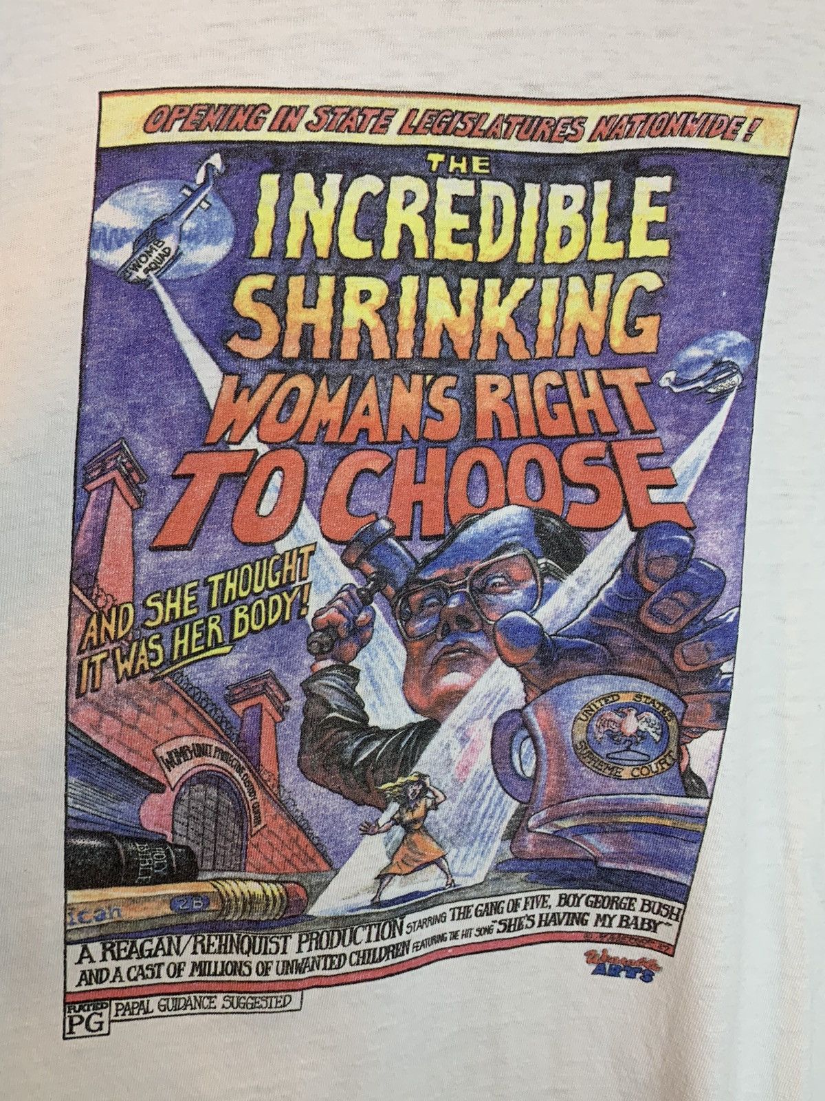 Vintage RARE 90’s Incredible Shrinking Women’s Right To Choose Shirt Size US XL / EU 56 / 4 - 2 Thumbnail