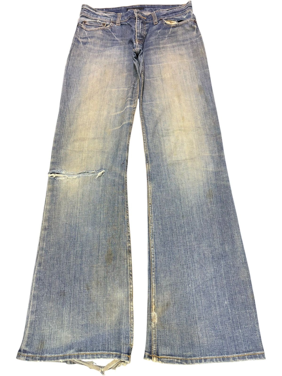 Hysteric Glamour Vintage Japanese Brand Distress Low Rise Flare Jeans Size 30" / US 8 / IT 44 - 1 Thumbnail