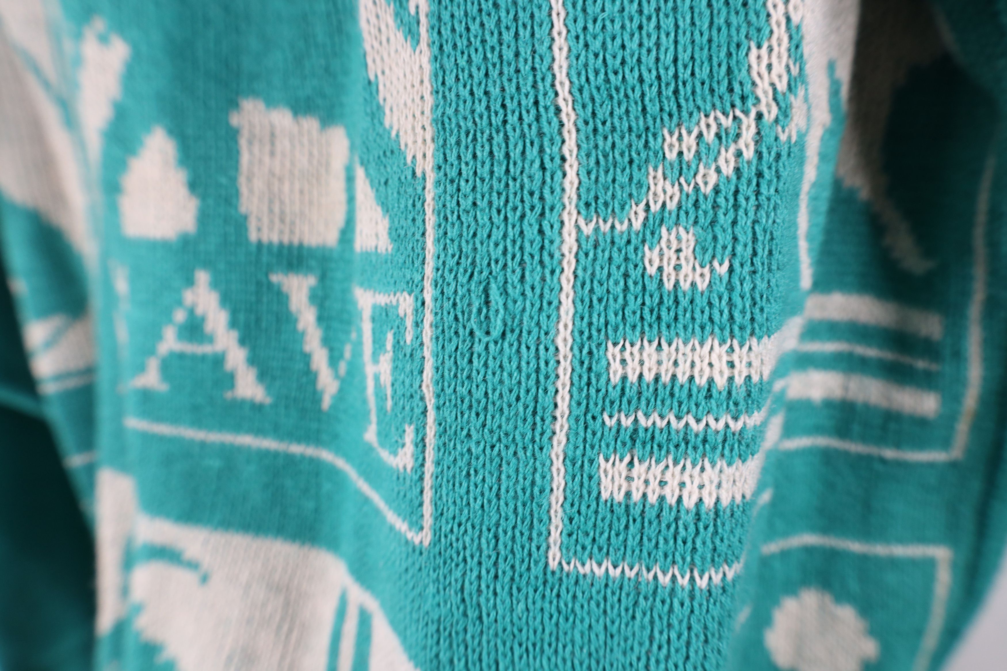 Vintage Vintage 90s Streetwear the Wildlife Safari Knit Sweater Teal Size S / US 4 / IT 40 - 8 Thumbnail