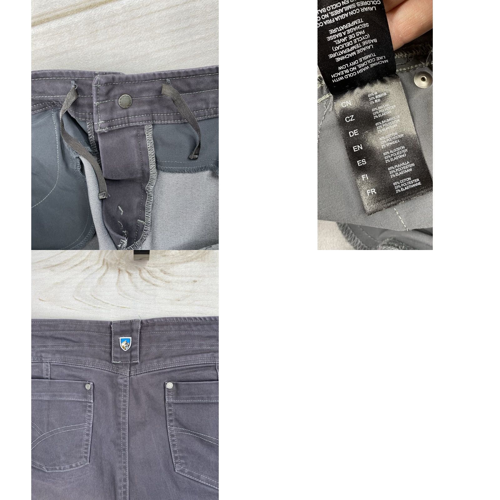 Vintage Kuhl Pants Womens 14 Gray Stretch Chino Mid Rise Reinforced Seams Pockets Logo Outdoor Casual Size 36" / US 14 / IT 50 - 9 Thumbnail